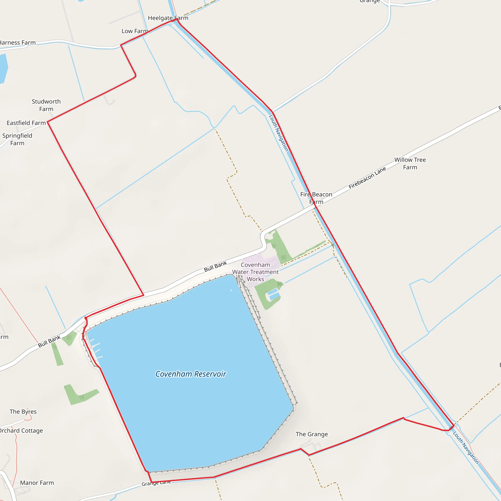 Covenham Reservoir Loop mobile static map