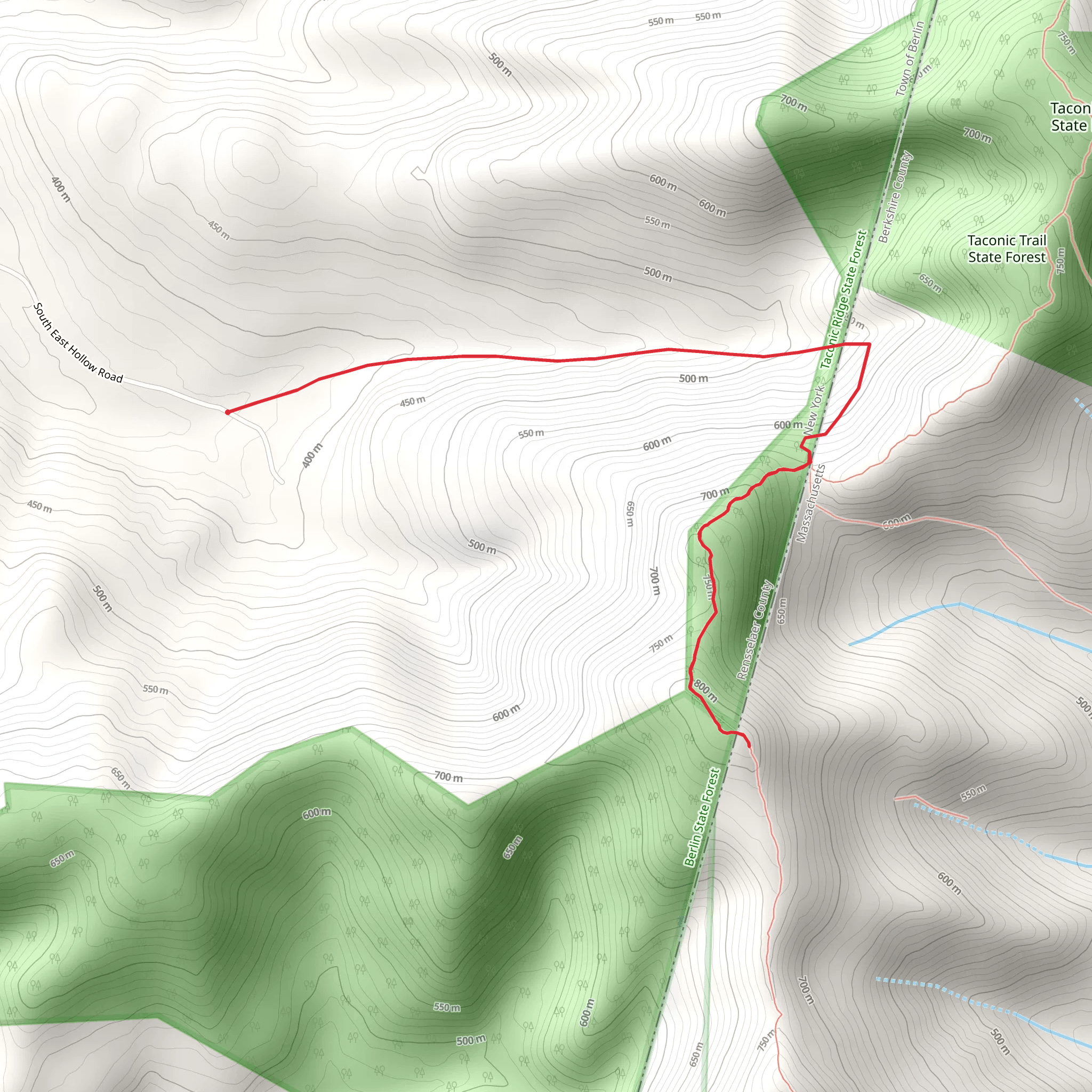 Taconic Crest Trail - South East Hollow Road mobile static map