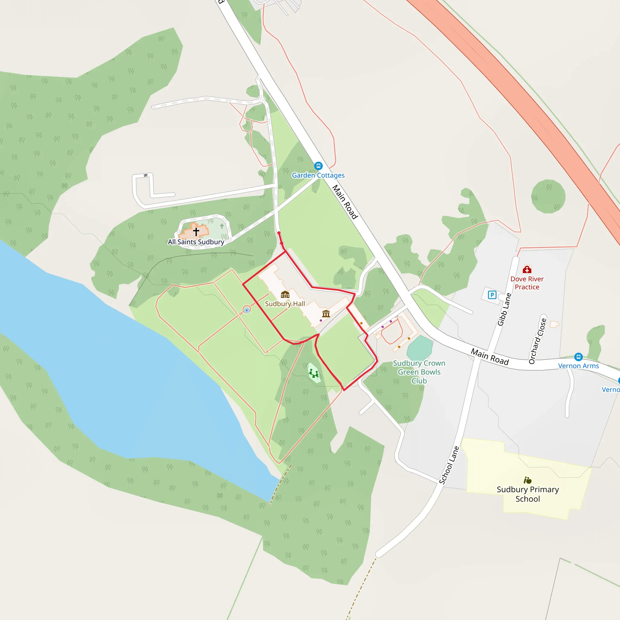 Sudbury Hall Walk mobile static map