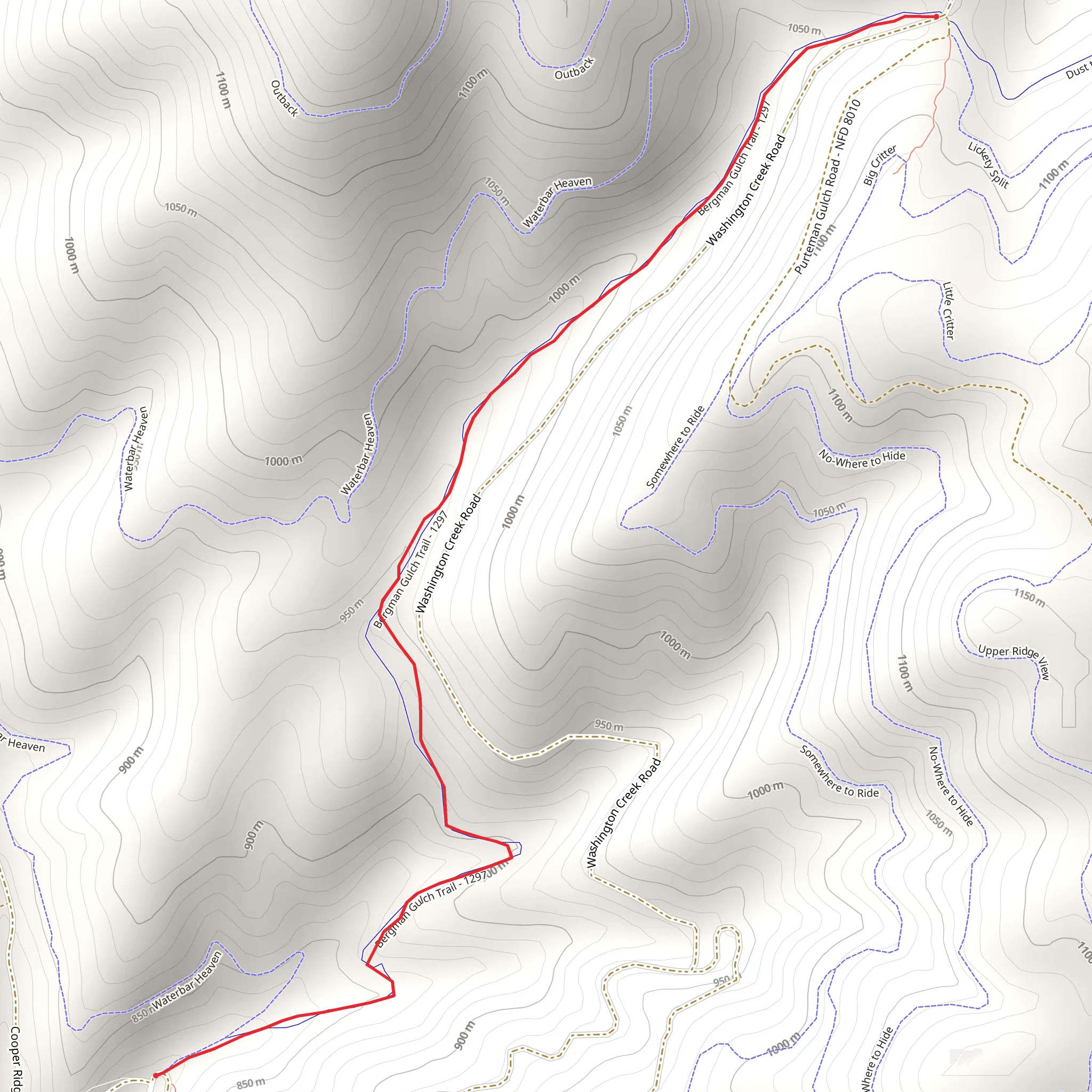 Bergman Gultch Trail mobile static map