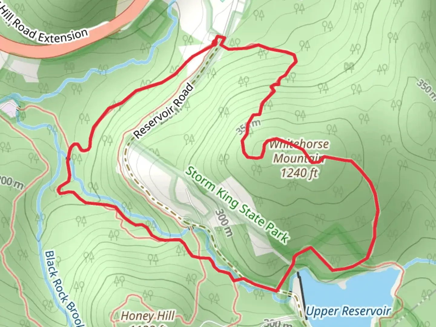 An image depicting the trail Whitehorse Mountain Loop via Reservoir Trail and Stillman Trail and its surrounding area.