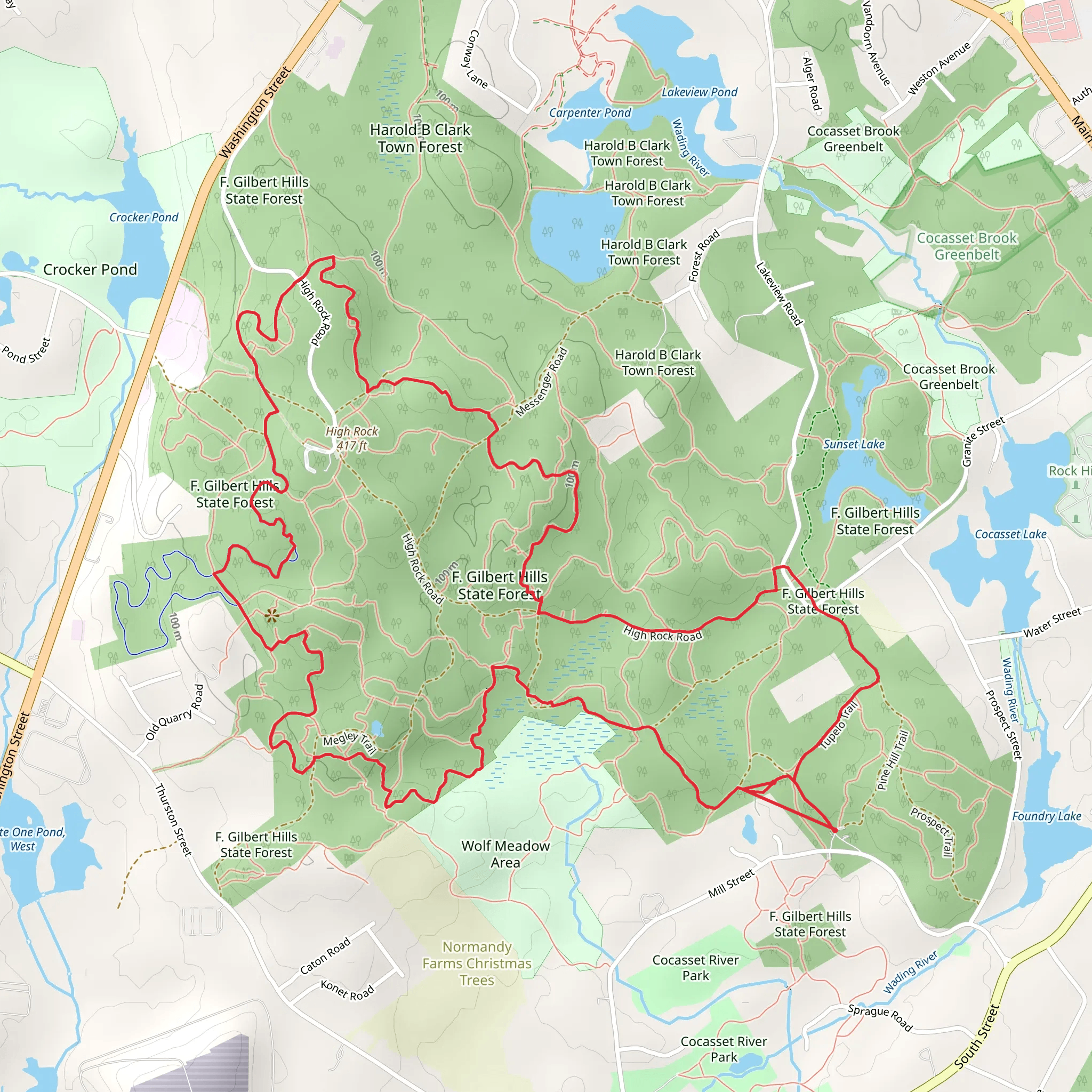 High Rock - F Gilbert Hills State Forest Loop mobile static map