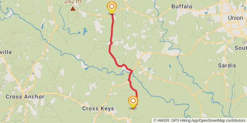 Palmetto Trail stage 19 Map