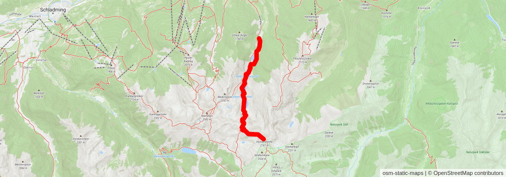 The Hochwildstelle via the Hans Wödl Hütte stage 2 Map