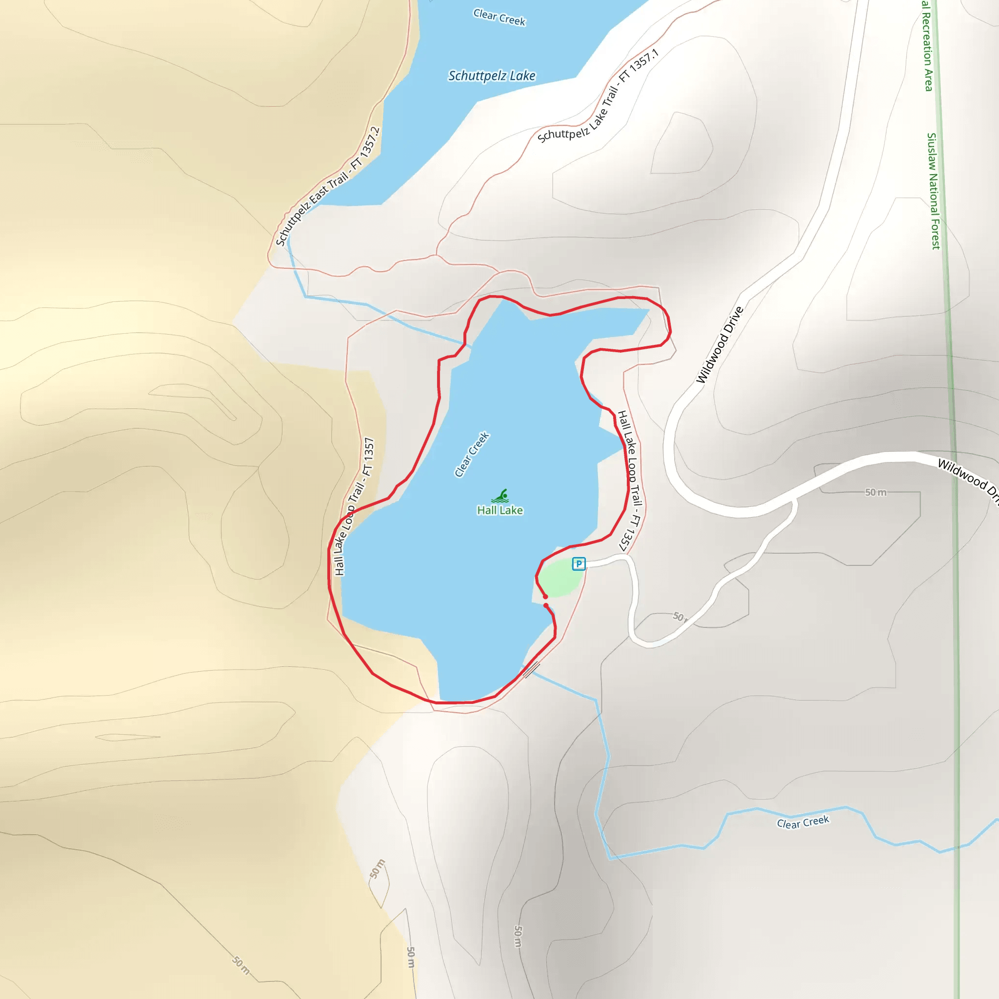 Hall Lake Loop Trail mobile static map