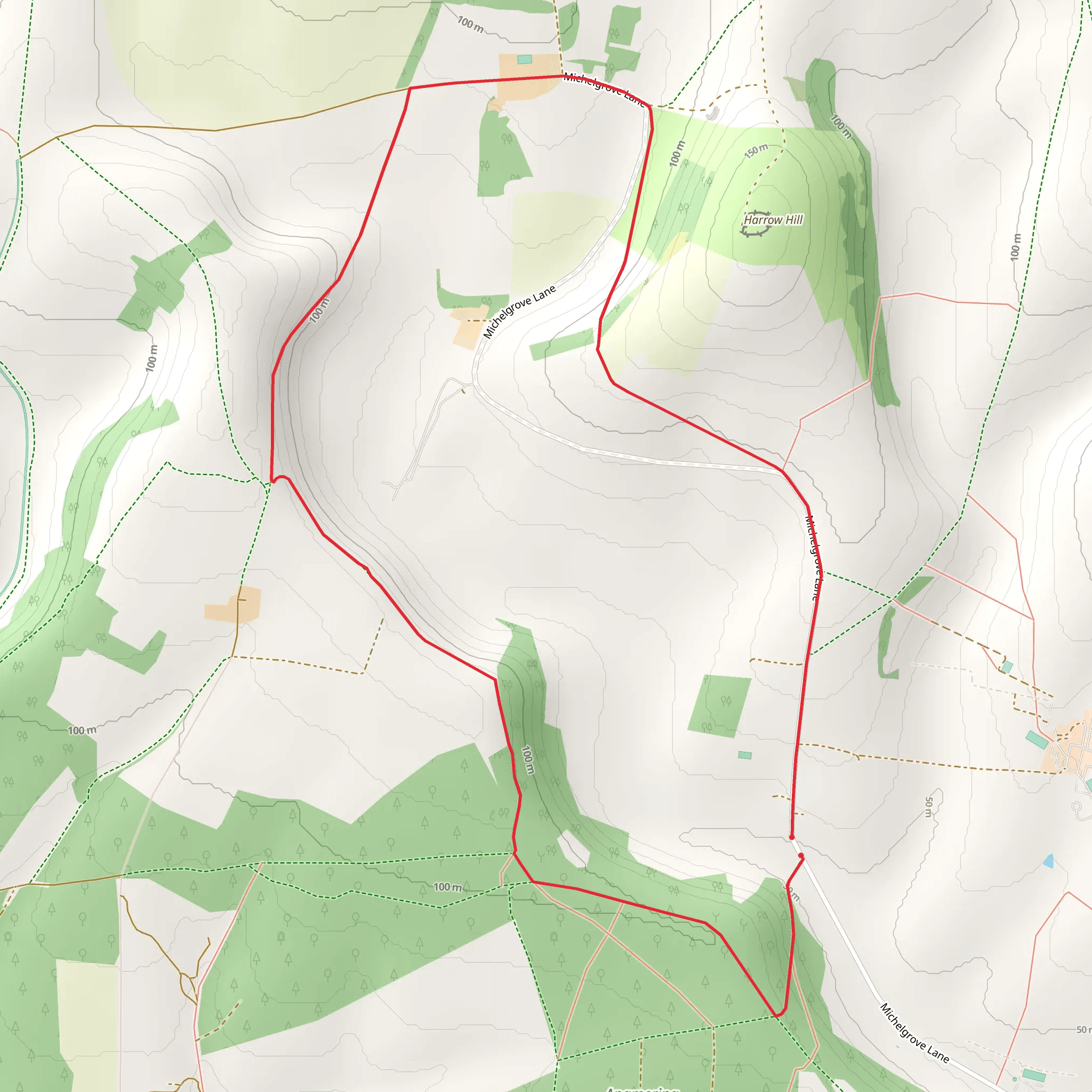 Windy Ridge and Michelgrove Park Loop mobile static map