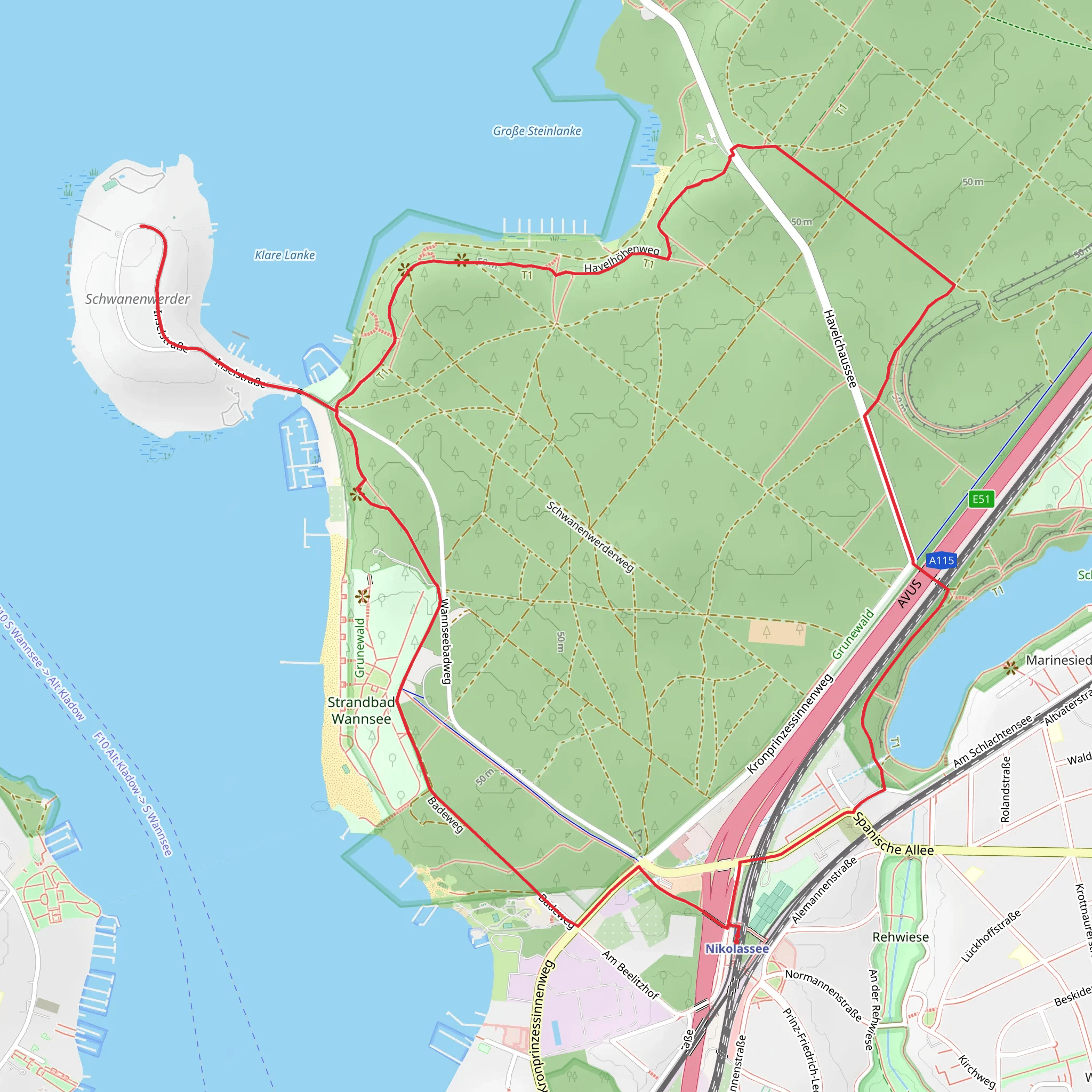 Havel via Havelhoehenweg mobile static map