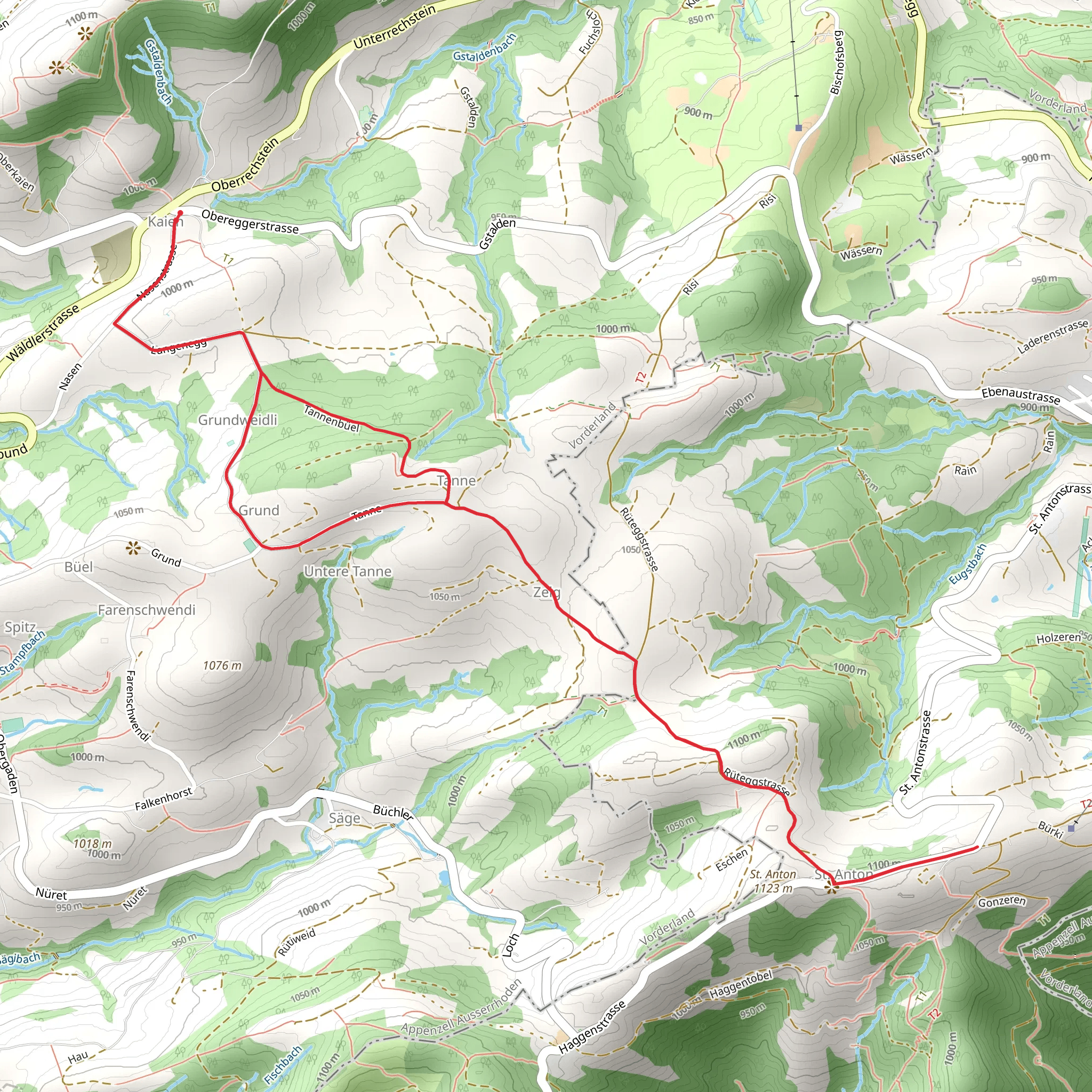 From Kaien to St Anton mobile static map