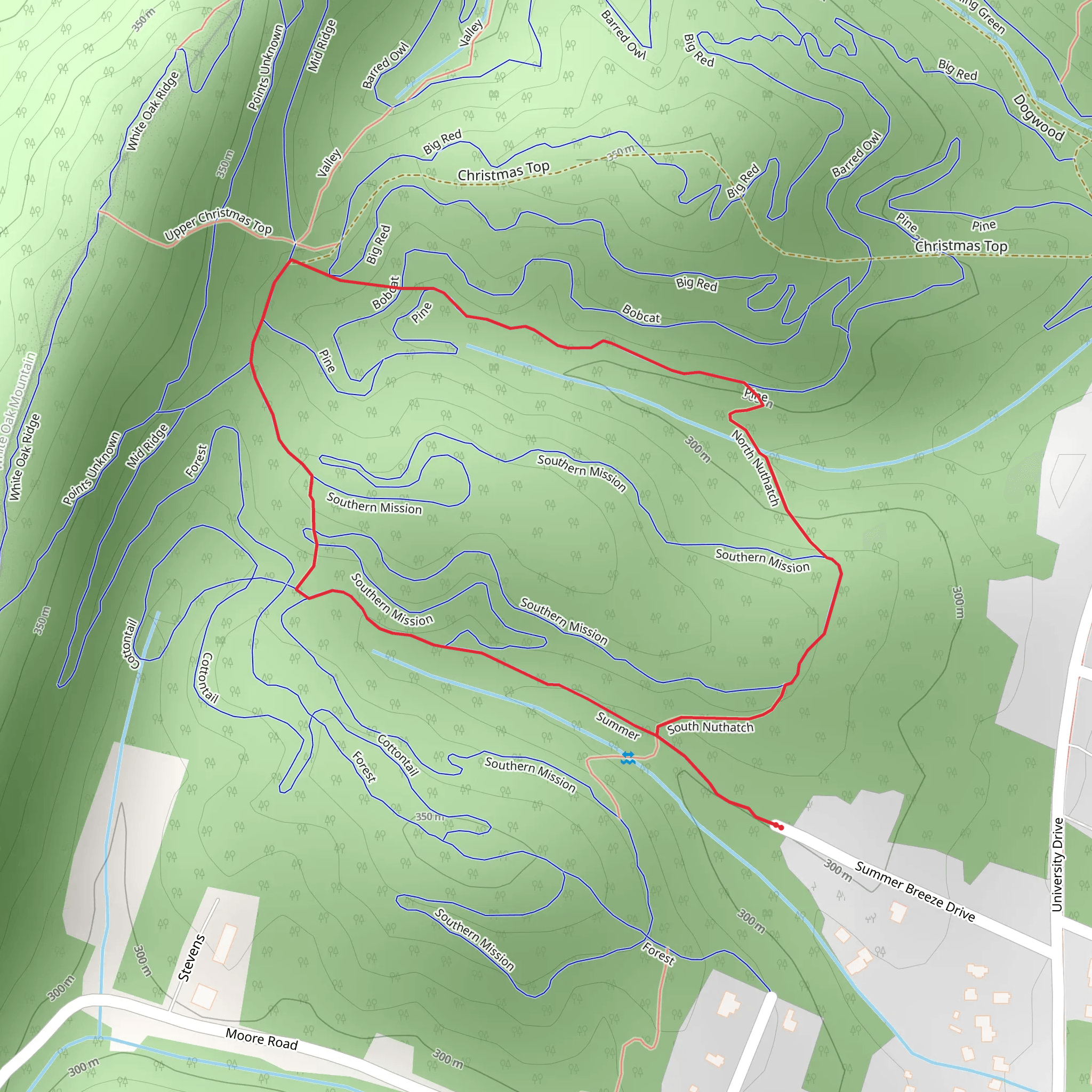 North Nuthatch and South Nuthatch Loop mobile static map