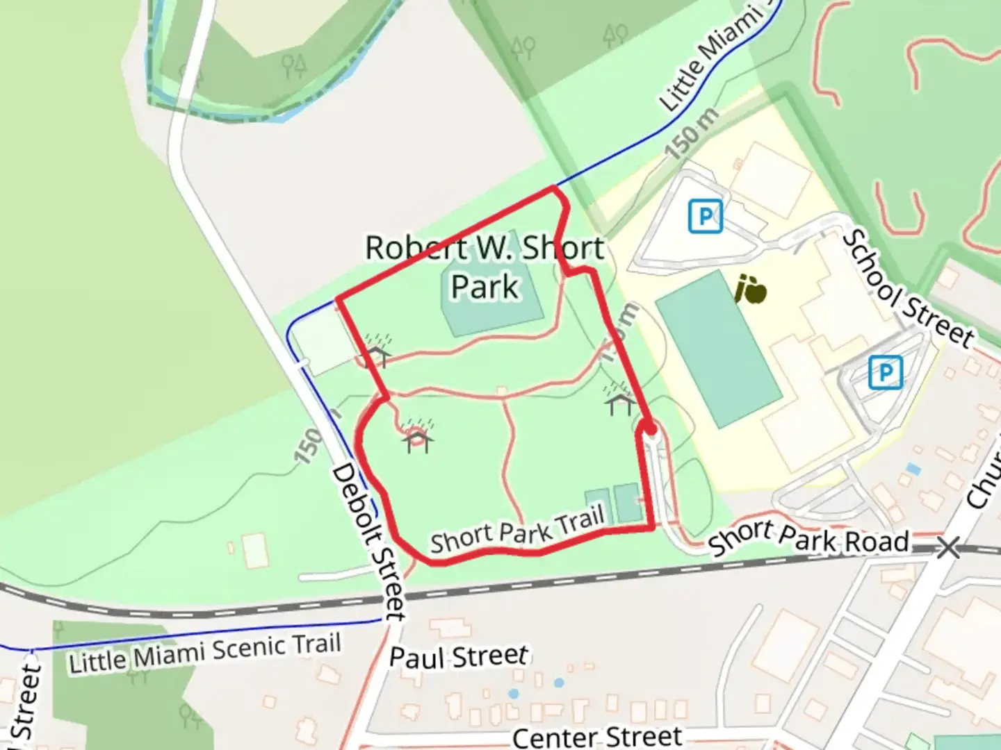 An image depicting the trail Robert W Short Park Loop and its surrounding area.