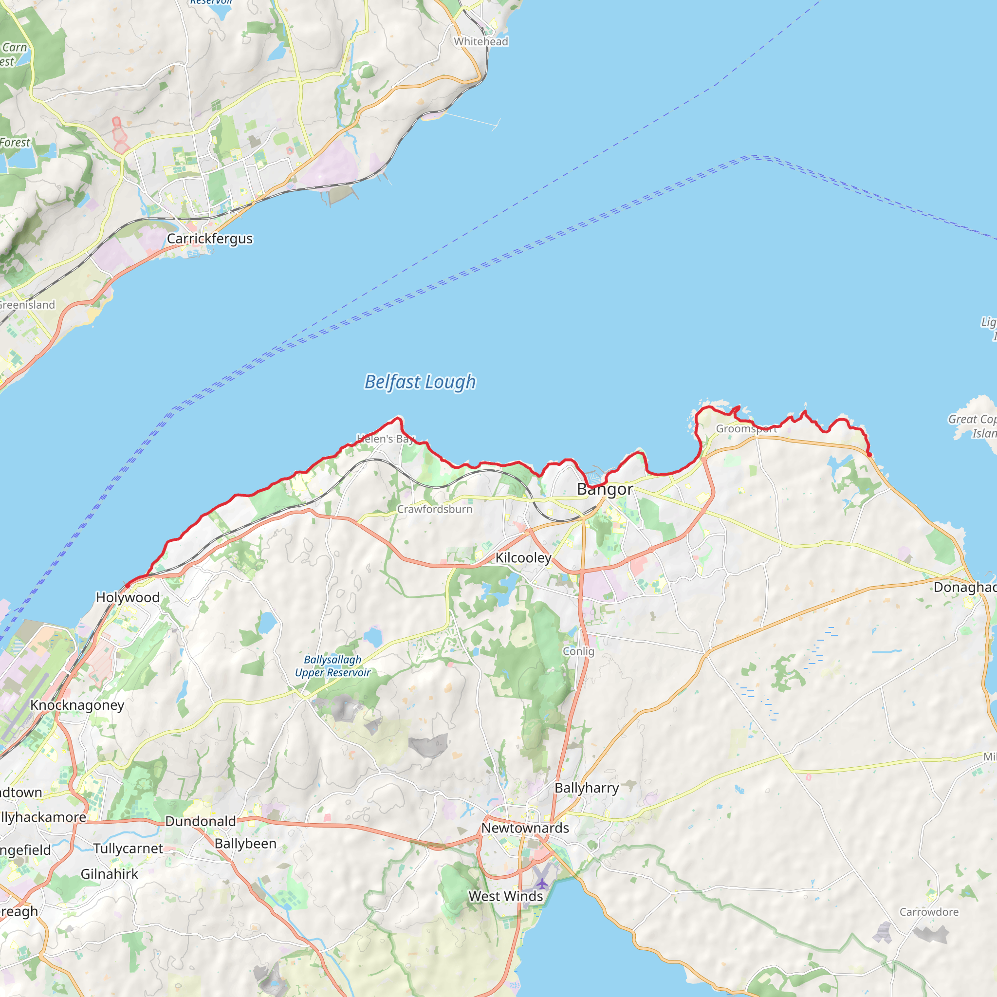North Down Coastal Path mobile static map