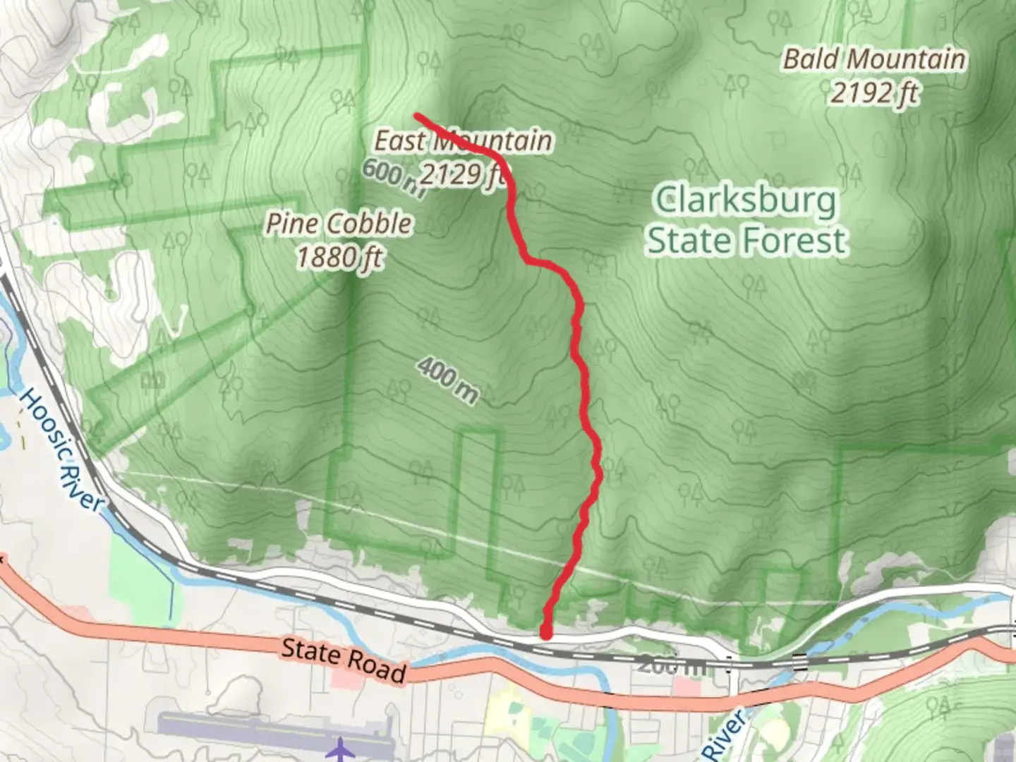 An image depicting the trail Sherman Brook Campsite via Appalachian Trail and its surrounding area.