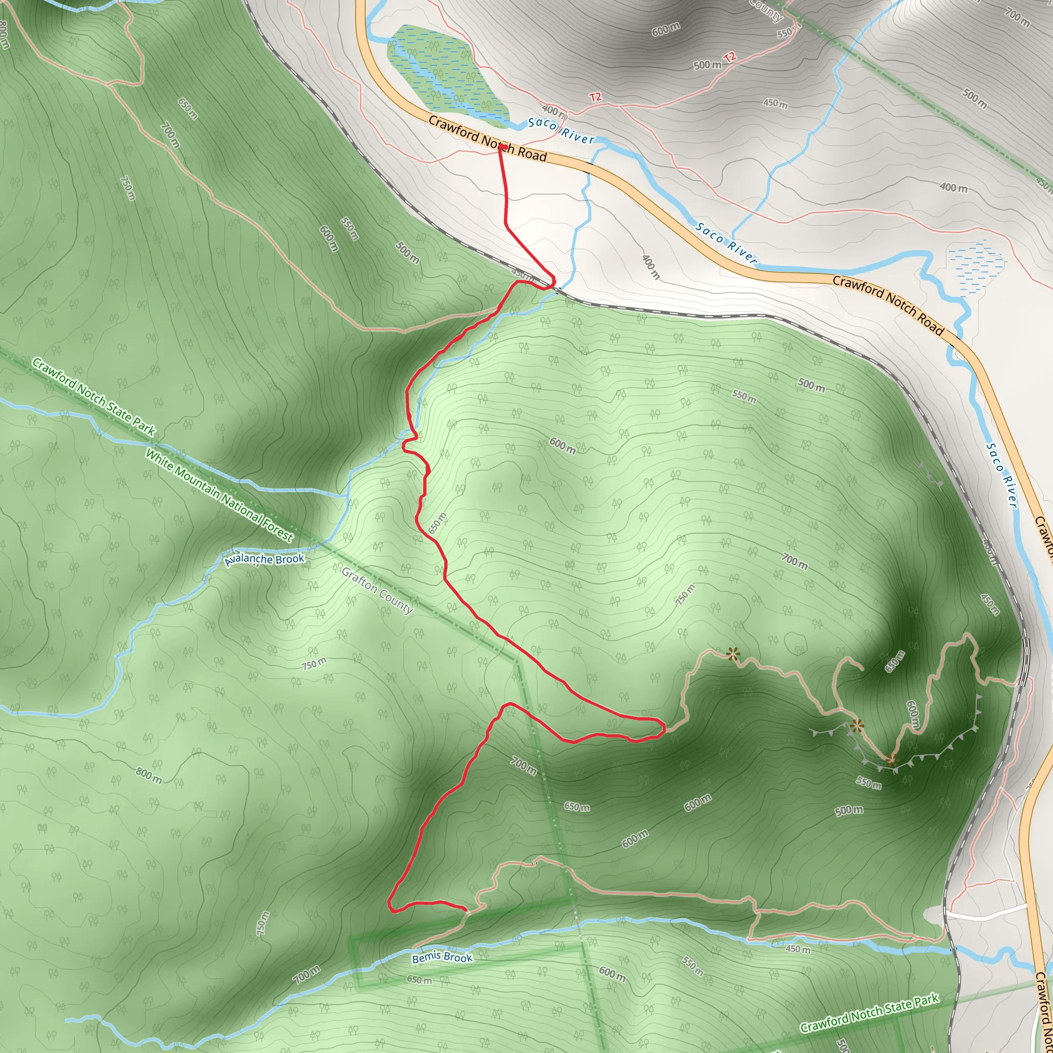 Arethusa Falls mobile static map
