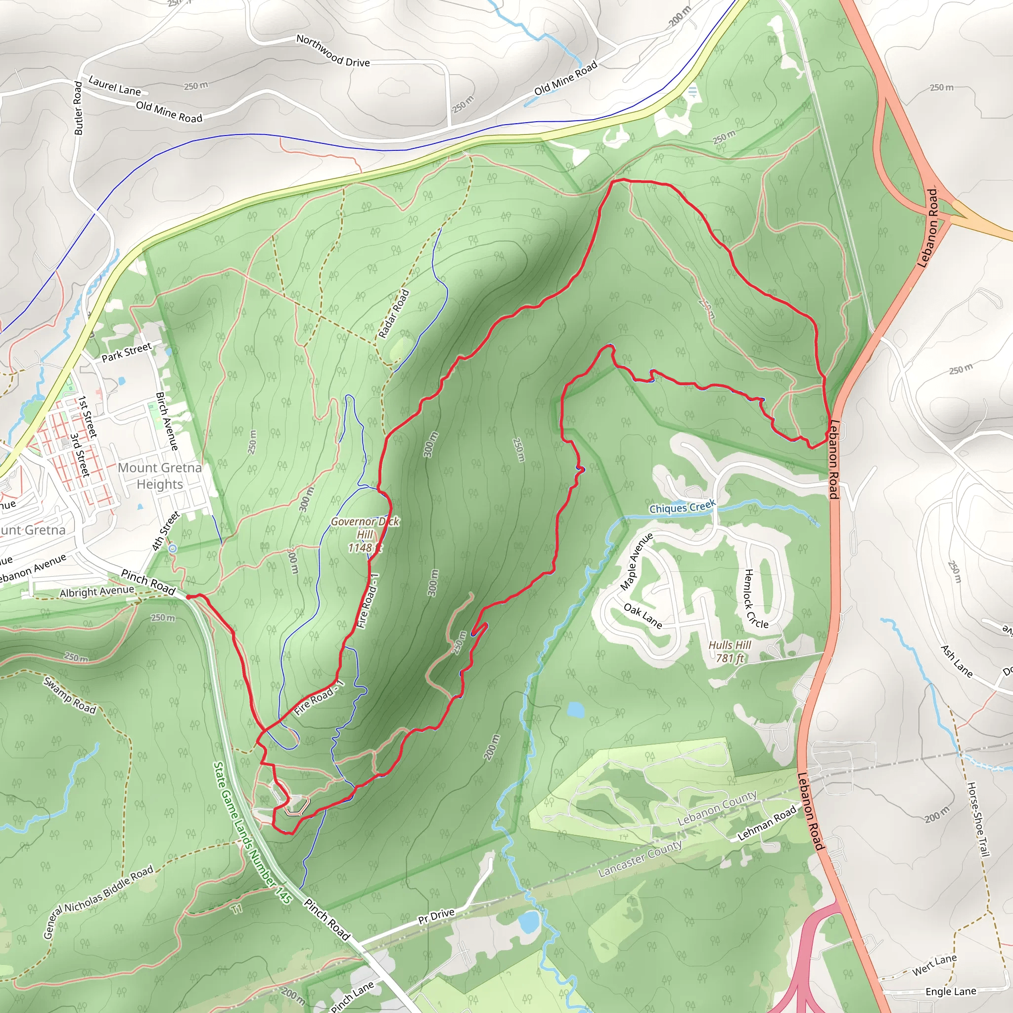 Governor D Hill Loop mobile static map