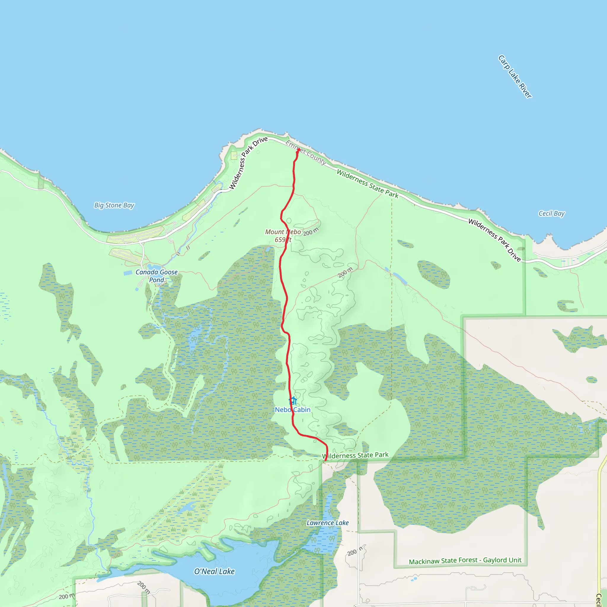 Nebo Trail mobile static map
