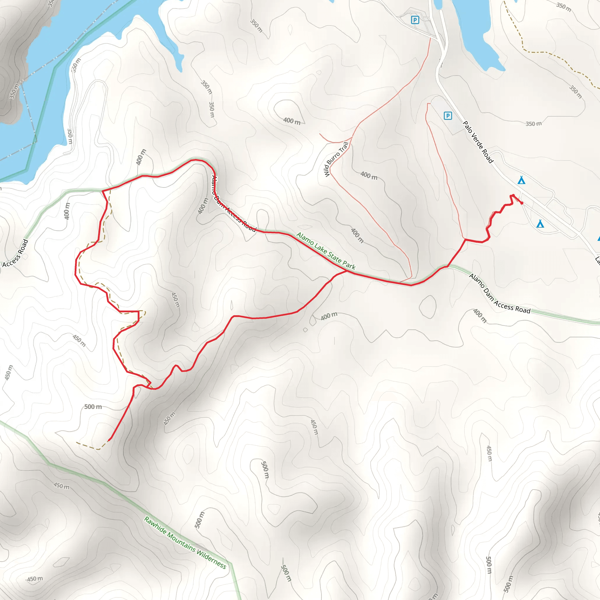 Alamo Dam Access Road Loop mobile static map