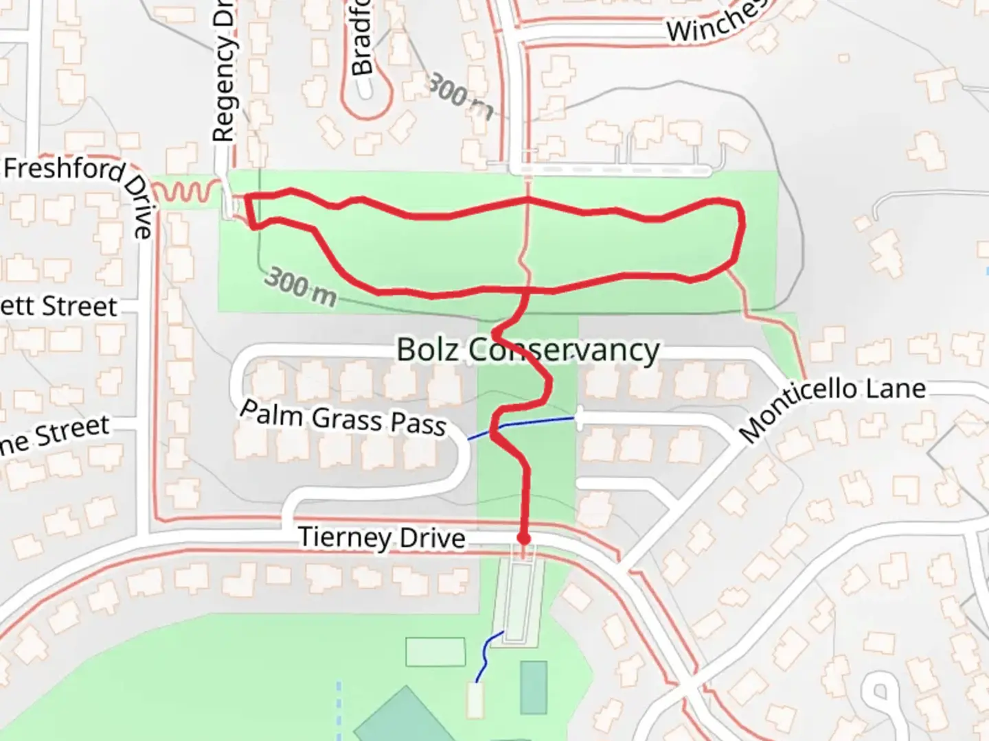 An image depicting the trail Bolz Conservancy Loop and its surrounding area.