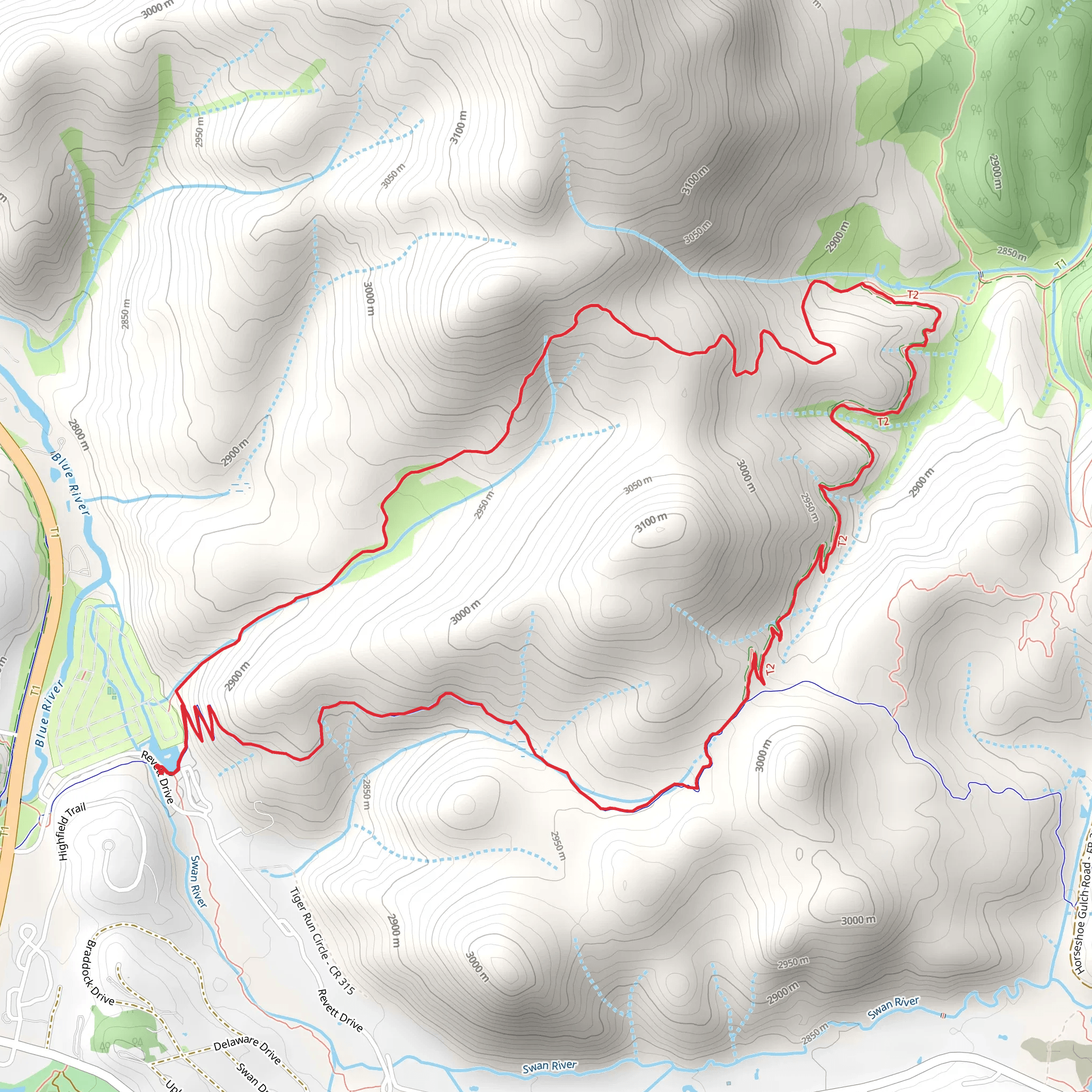 Colorado Trail, Hippo Trail, and Campion Loop Trail mobile static map