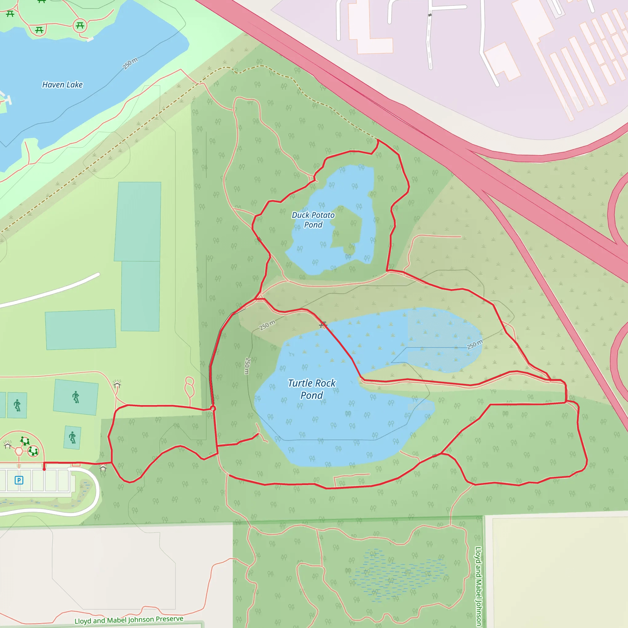 Duck Potato Pond and Turtle Rock Pond Loop mobile static map