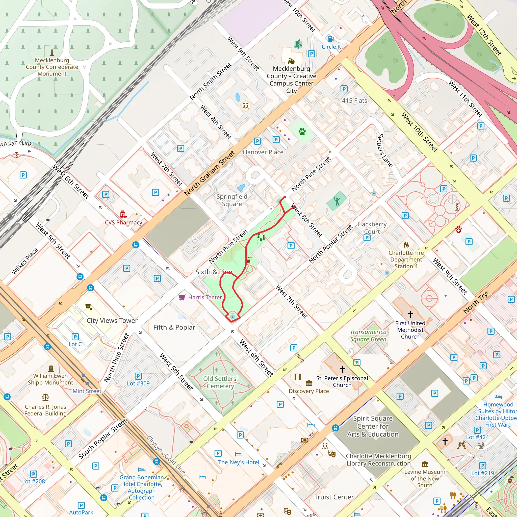Fourth Ward Park Loop mobile static map