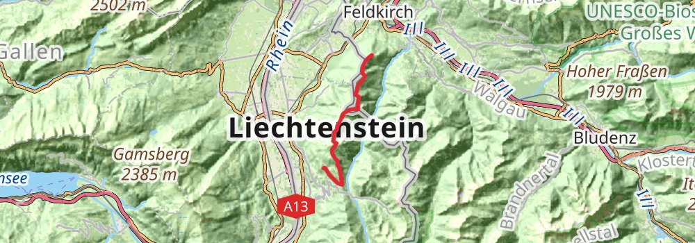 Via Alpina - Red Trail stage 63 Map
