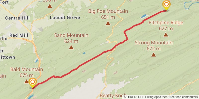 Mid State Trail - Pennsylvania stage 11 Map