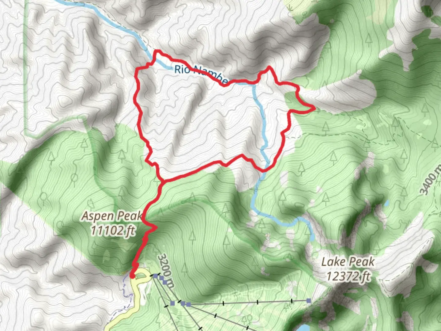 An image depicting the trail Winsor and Rio Nambe Loop Trail and its surrounding area.