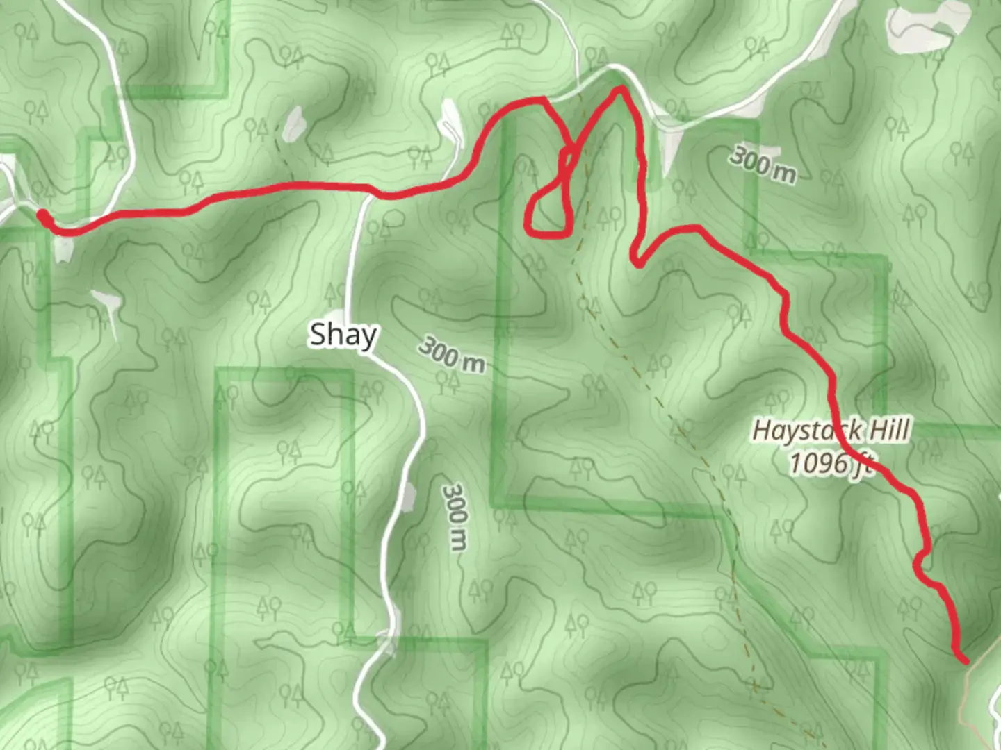 An image depicting the trail Shay Ridge Trail and its surrounding area.