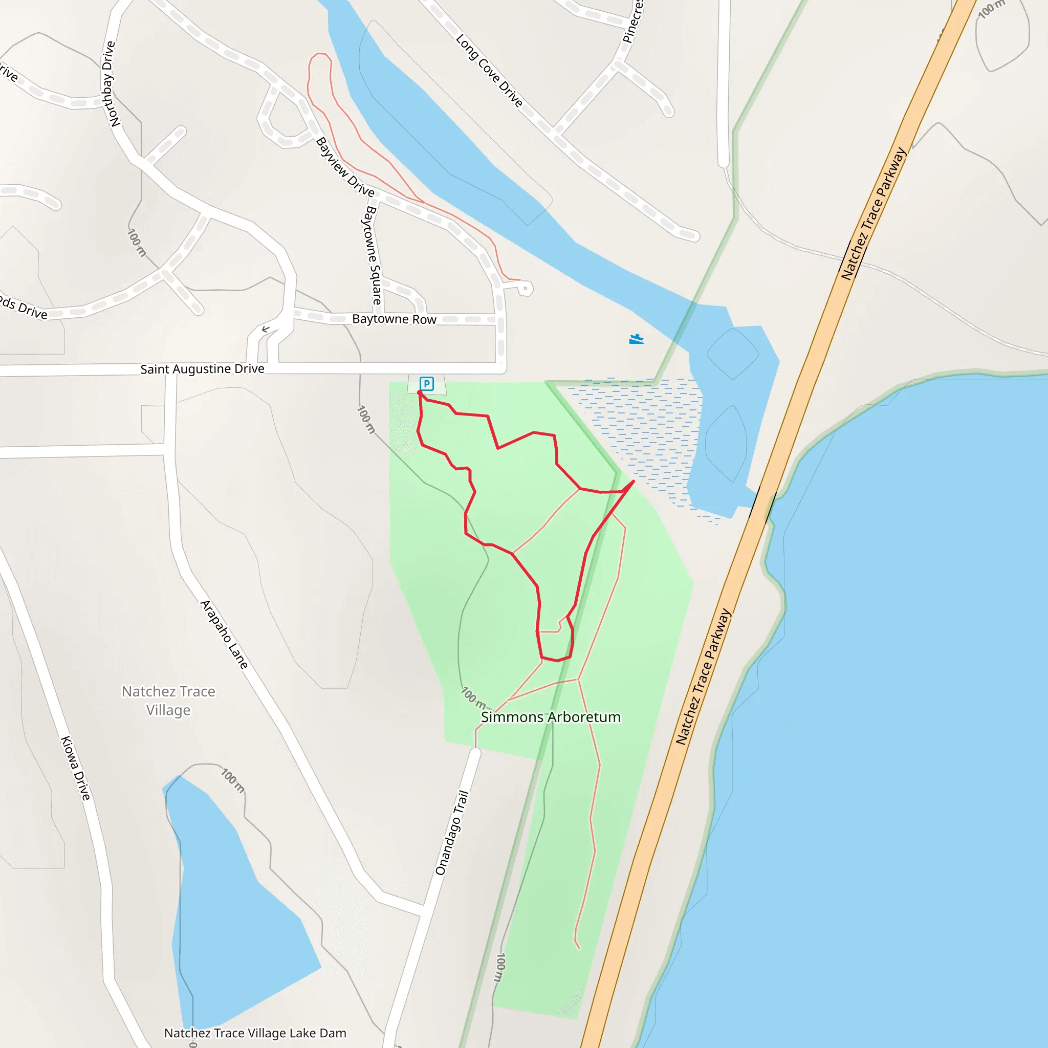 Simmons Arboretum Loop mobile static map
