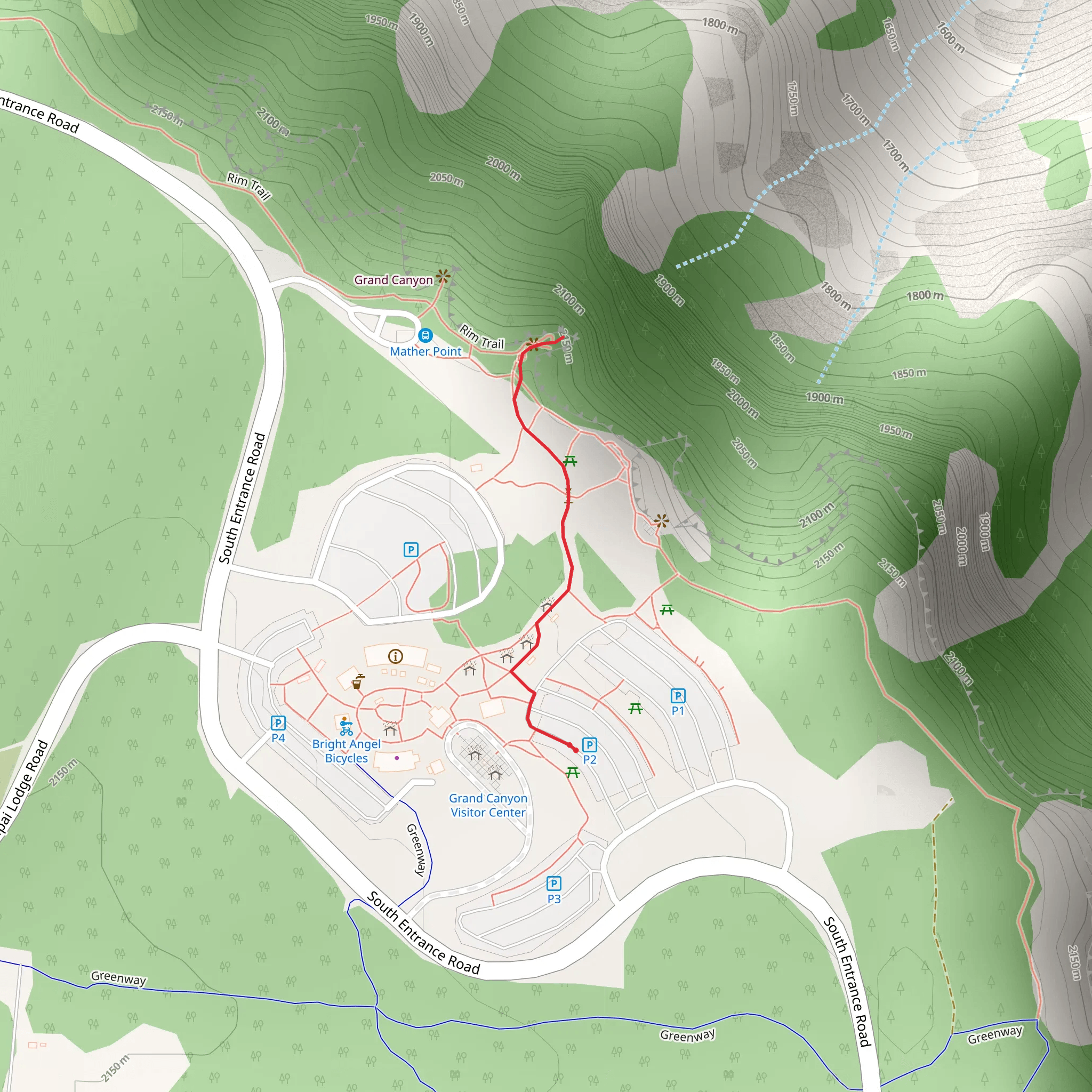 Rim Trail mobile static map