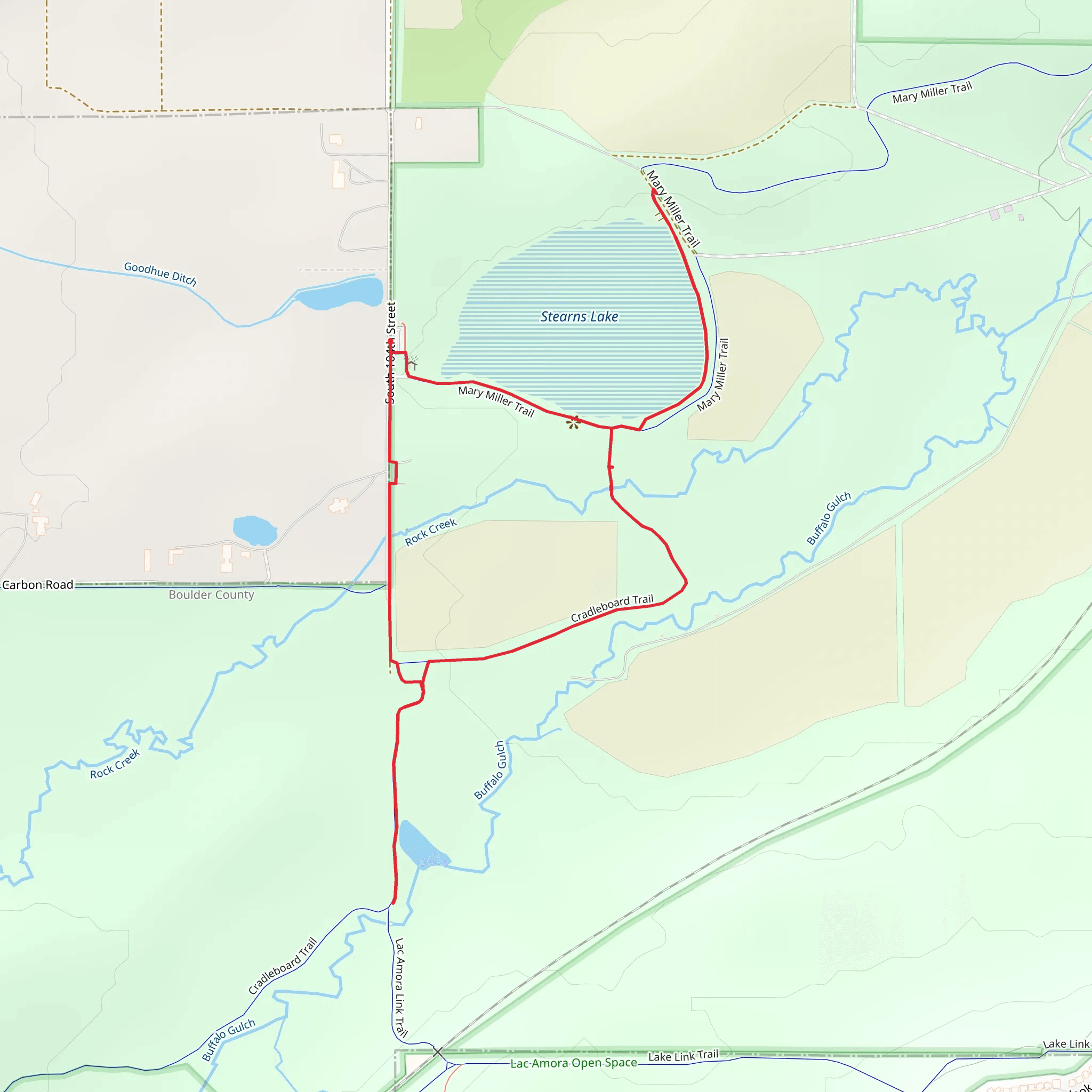 Stearns Lake and Cradleboard Trails Loop mobile static map