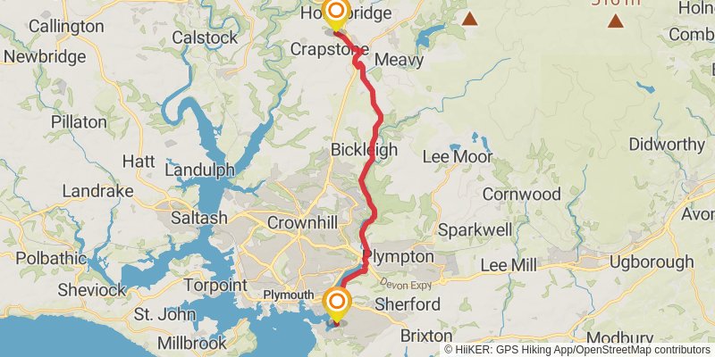 West Devon Way stage 3 Map