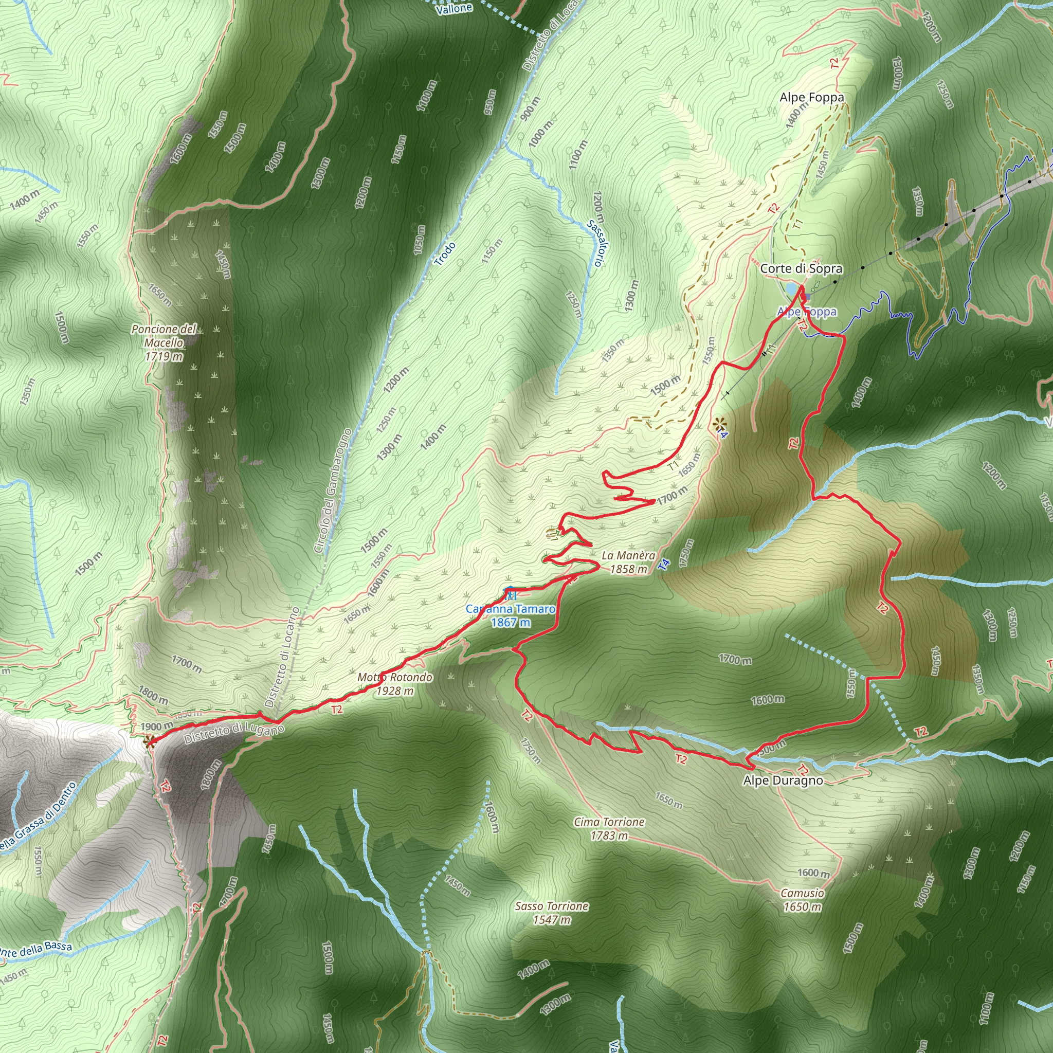 Giro del Monte Tamaro mobile static map