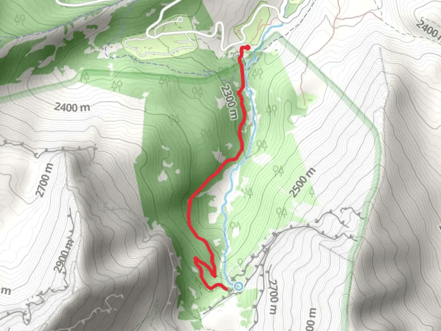 An image depicting the trail Scout Falls via Timpooneke Trail and its surrounding area.