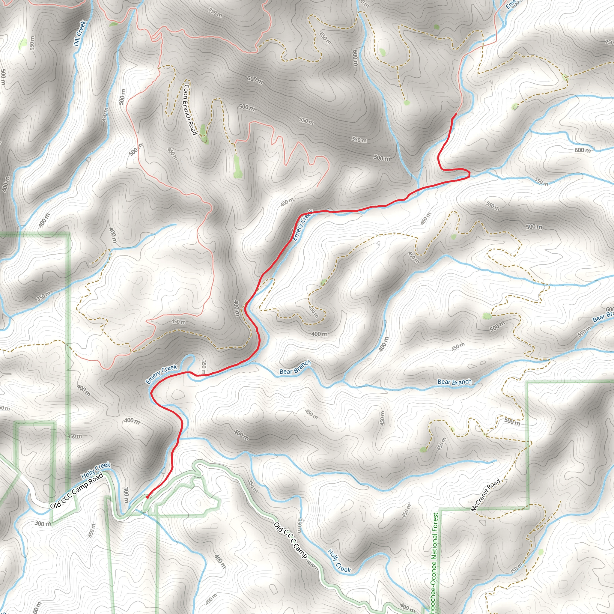 Emery Creek Trail mobile static map
