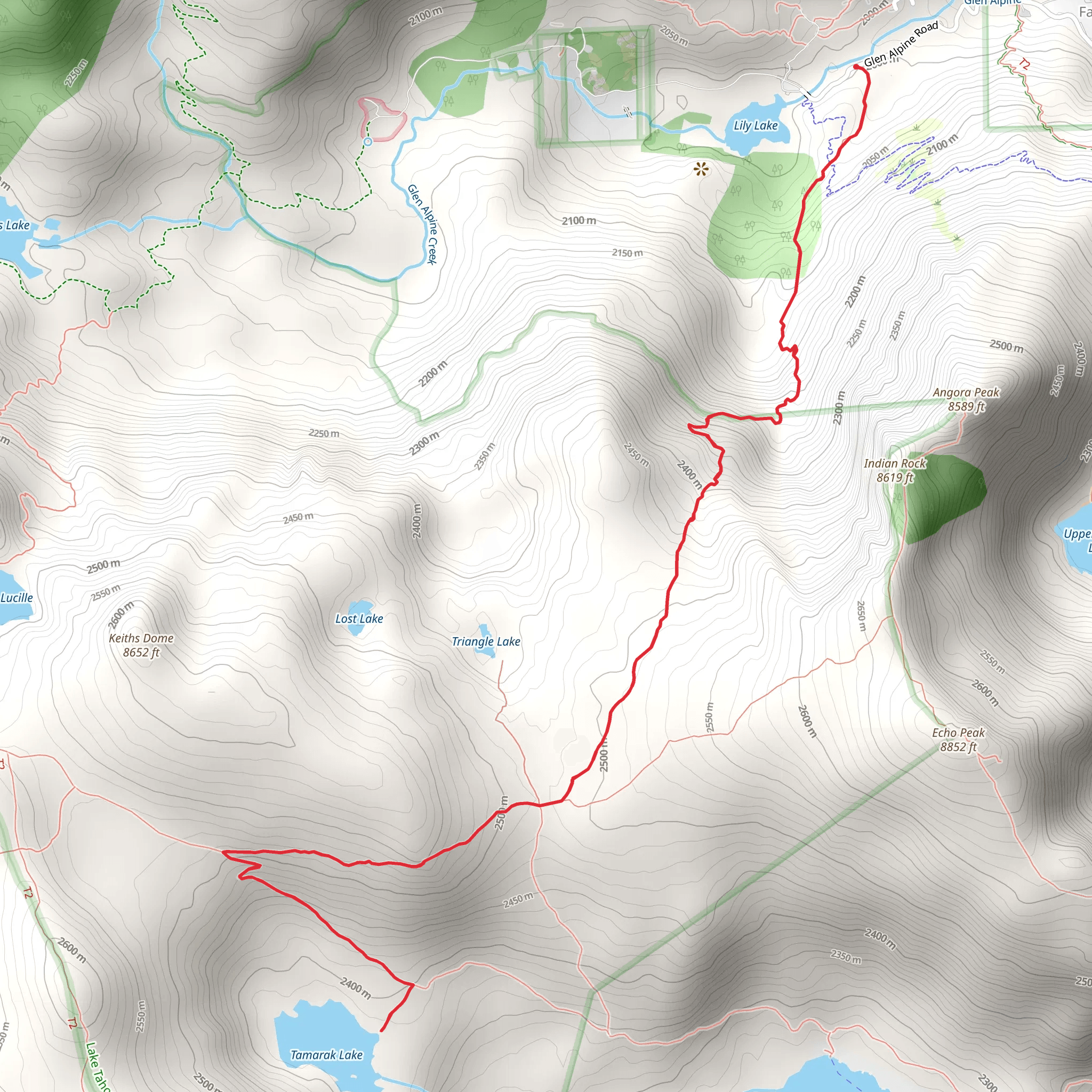Tamarack Lake Trail mobile static map