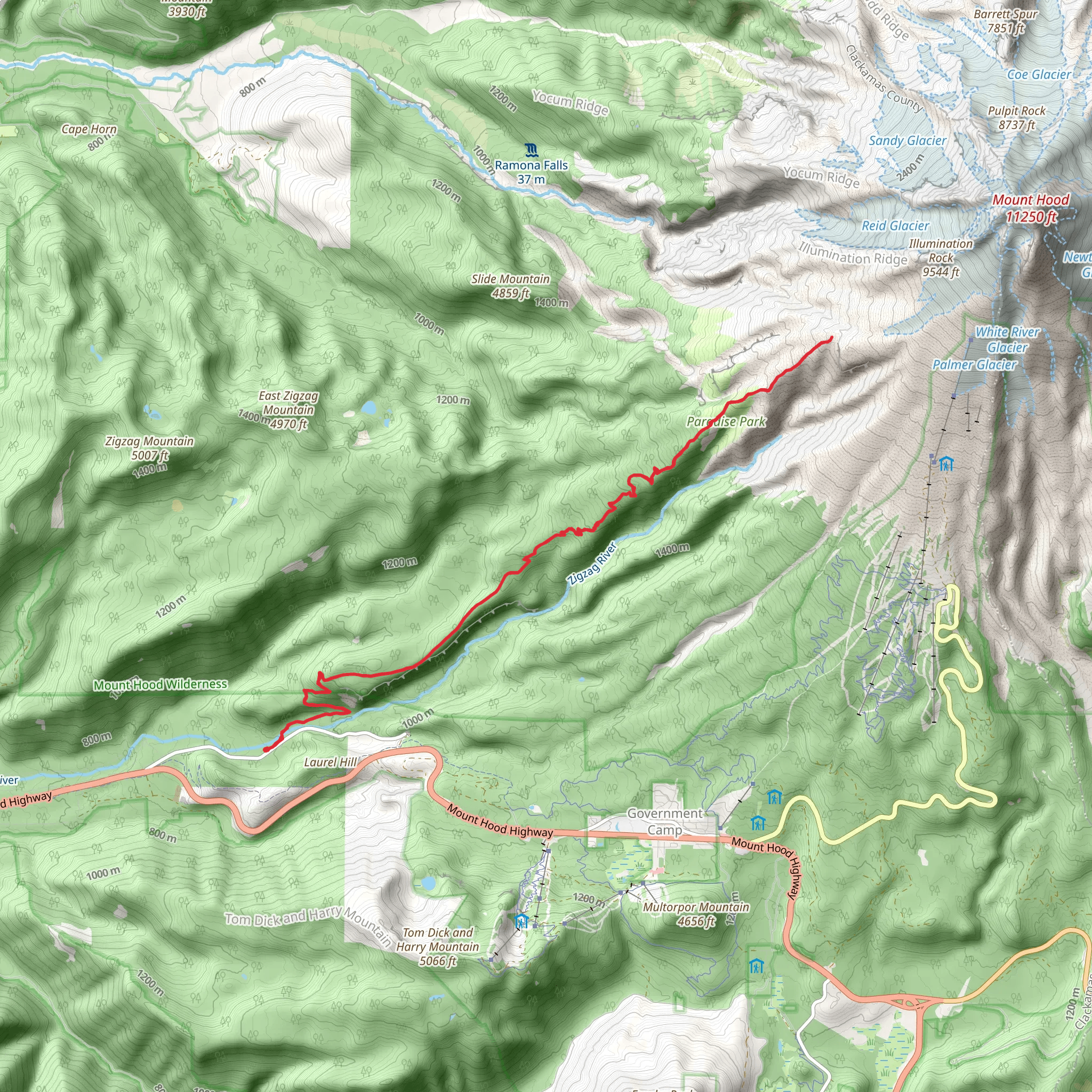 Paradise Park Trail mobile static map