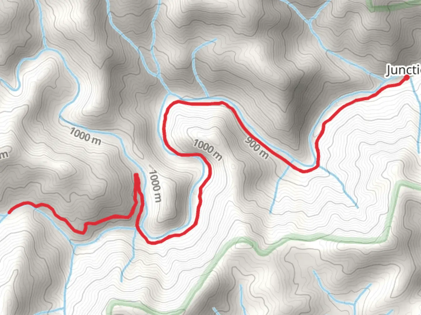 An image depicting the trail Sassafras Fall and Creek via Snowbird Creek Trail and its surrounding area.