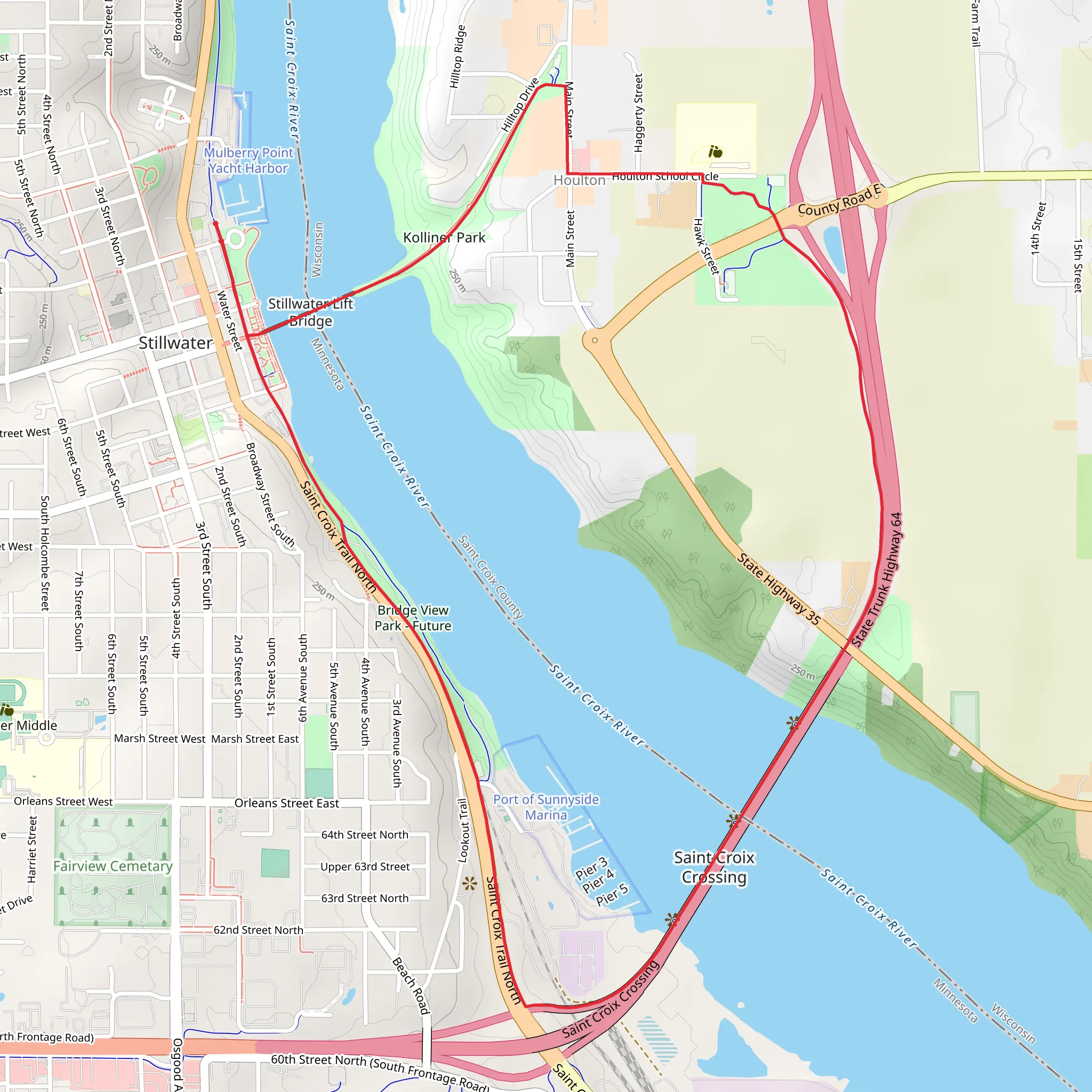 Kolliner Park via Saint Croix Crossing Loop Trail mobile static map