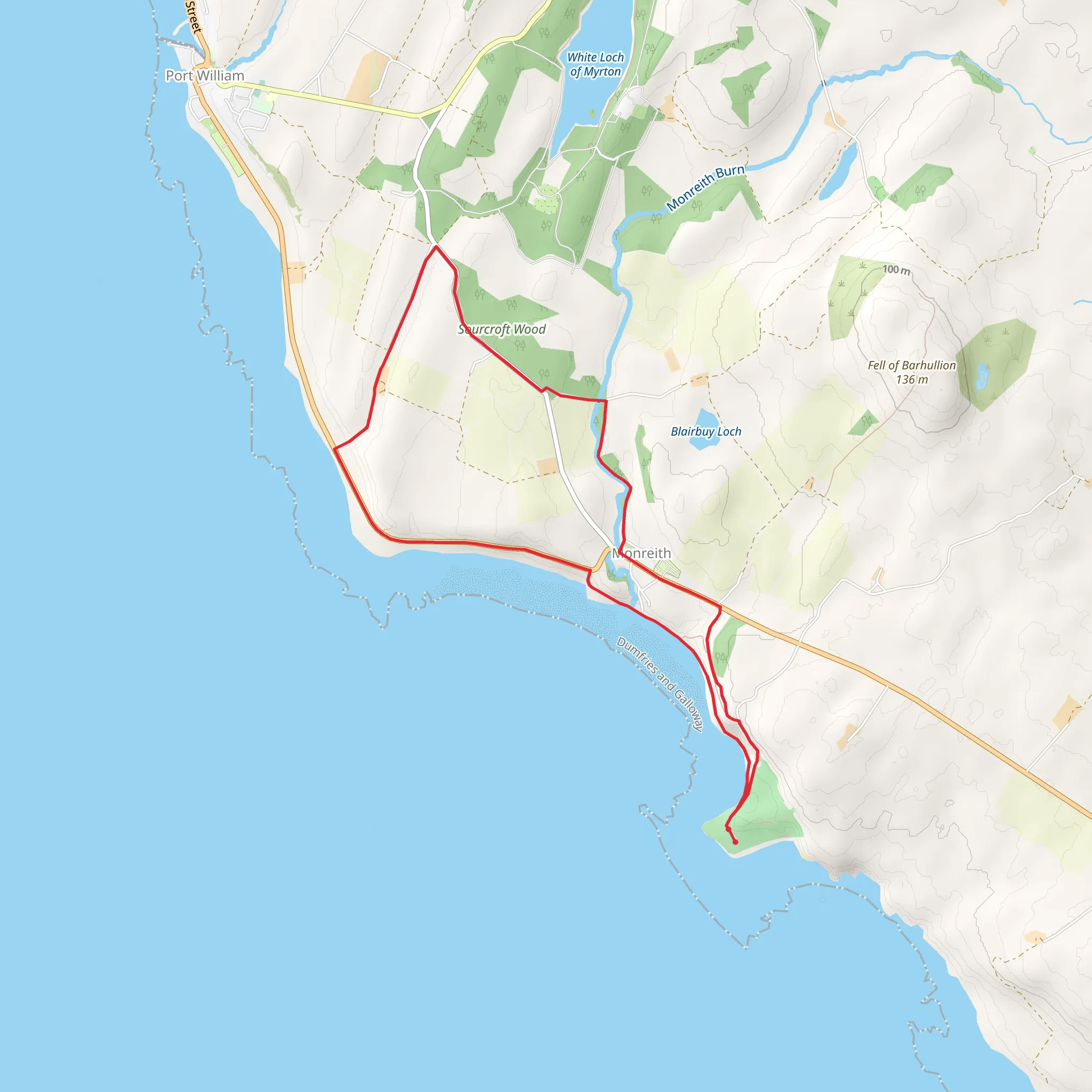 Maxwell's Otter and Monreith Beach mobile static map
