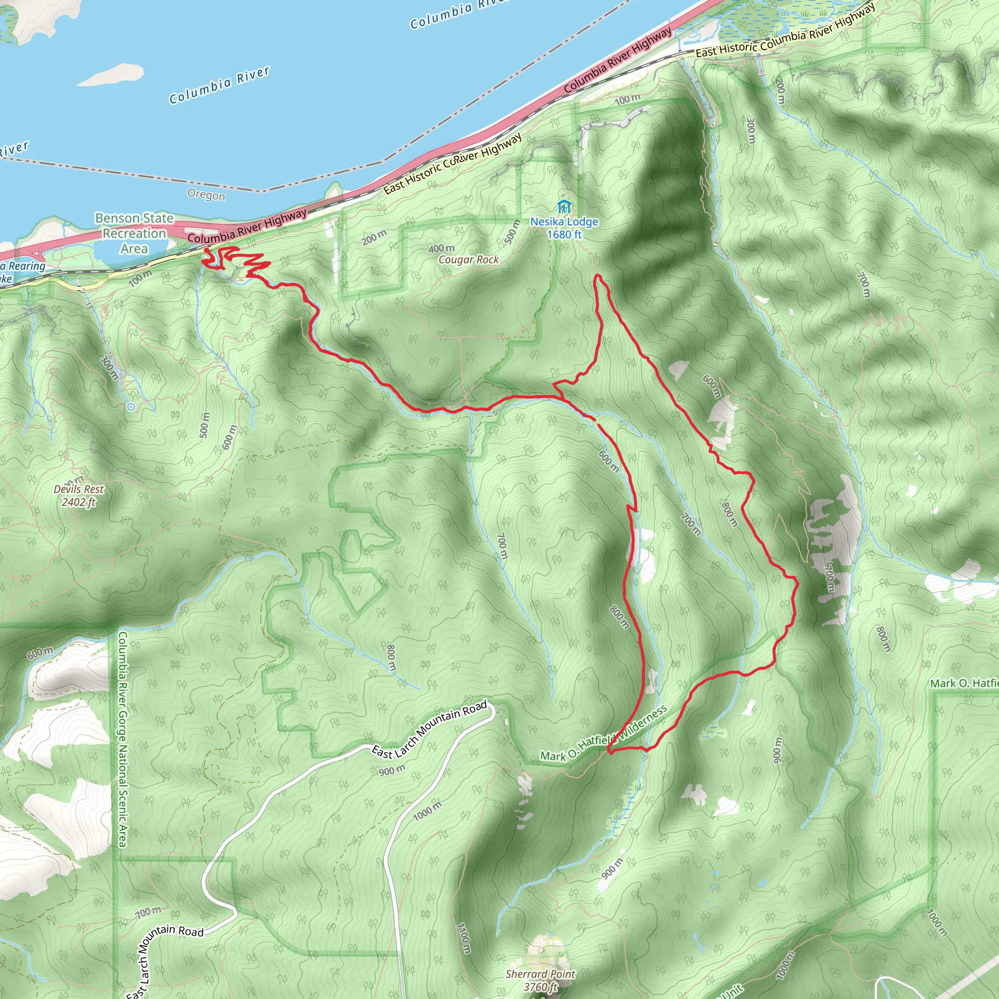 Franklin Ridge and Larch Mountain Trail mobile static map