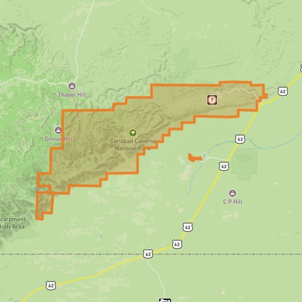 Carlsbad Caverns National Park mobile static map