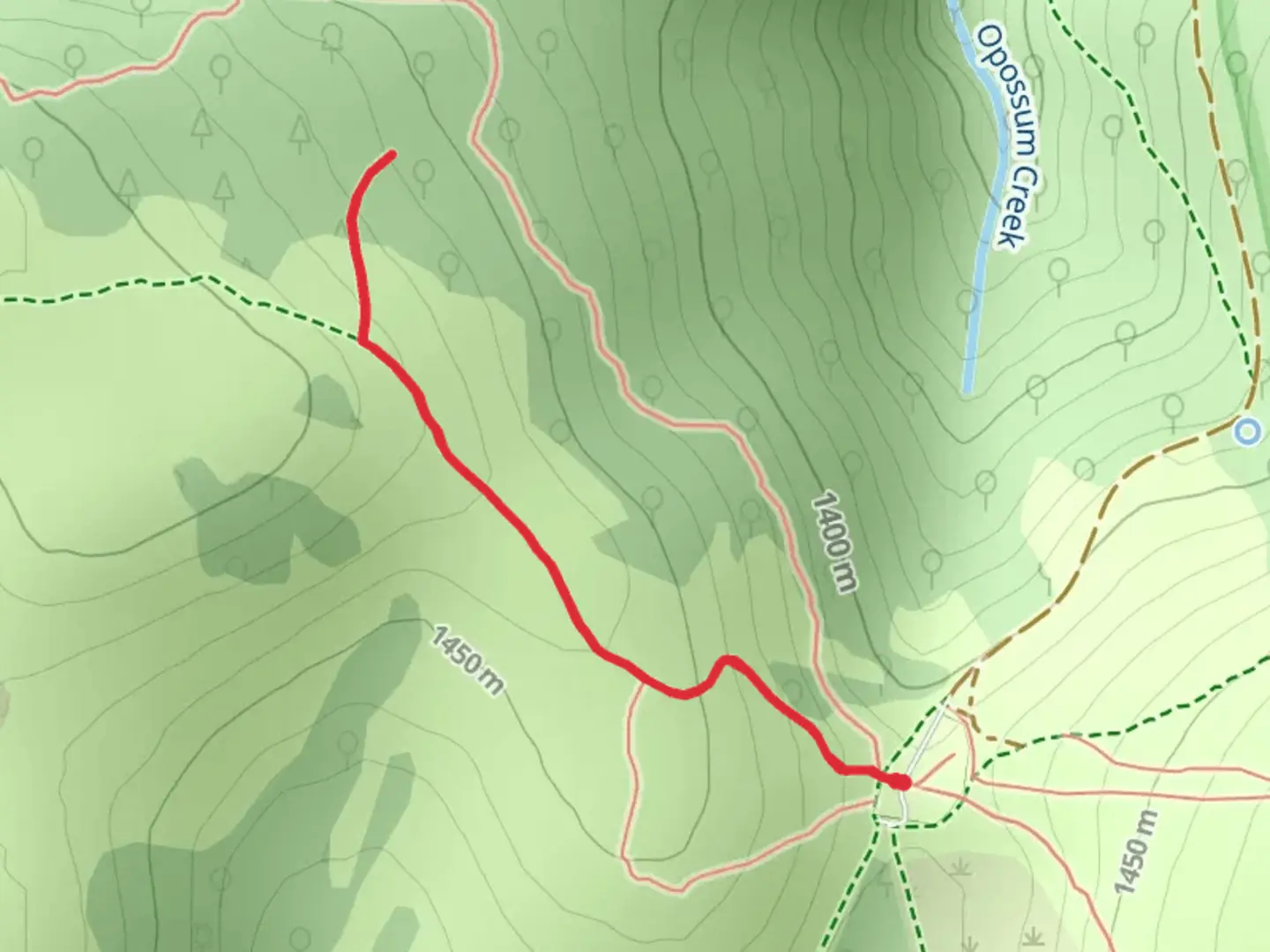 An image depicting the trail Pine Mountain Cabin via Crest Trail and its surrounding area.