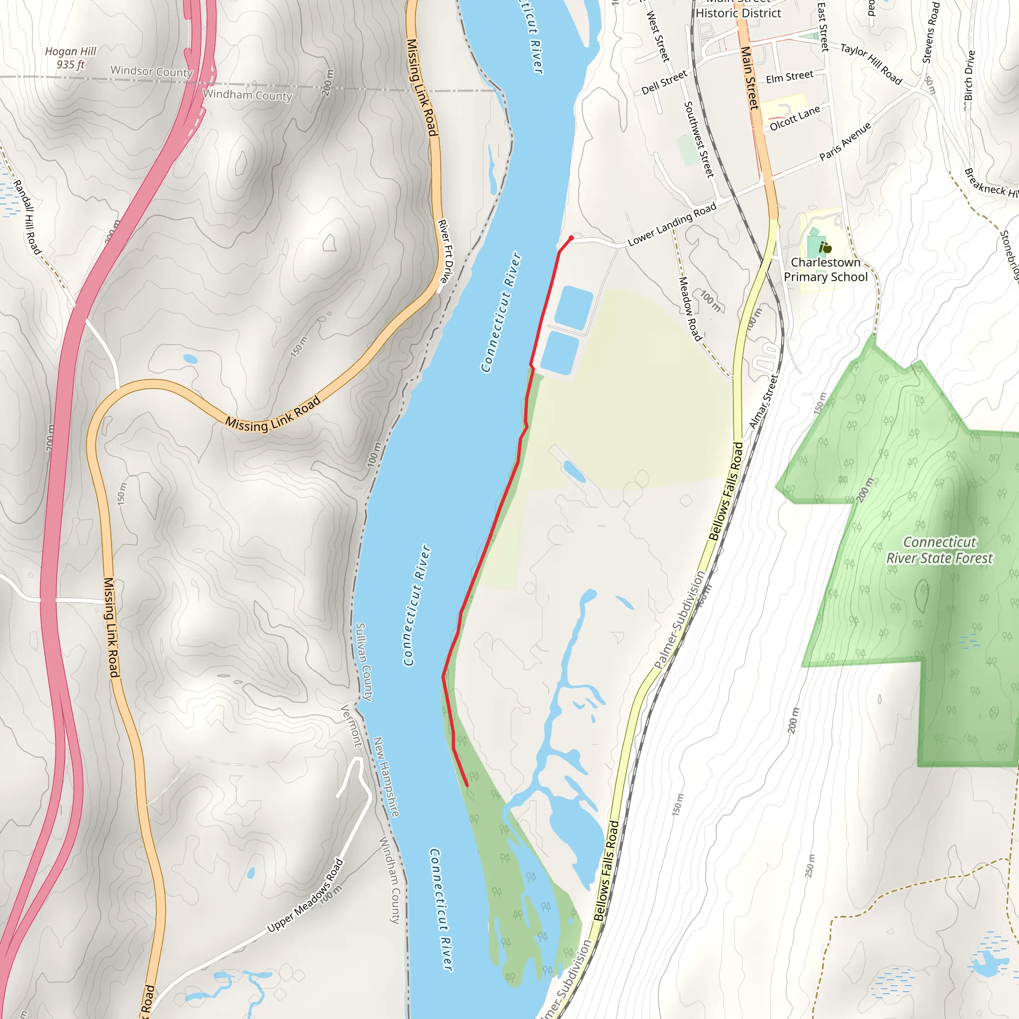 Connecticut River Trail mobile static map