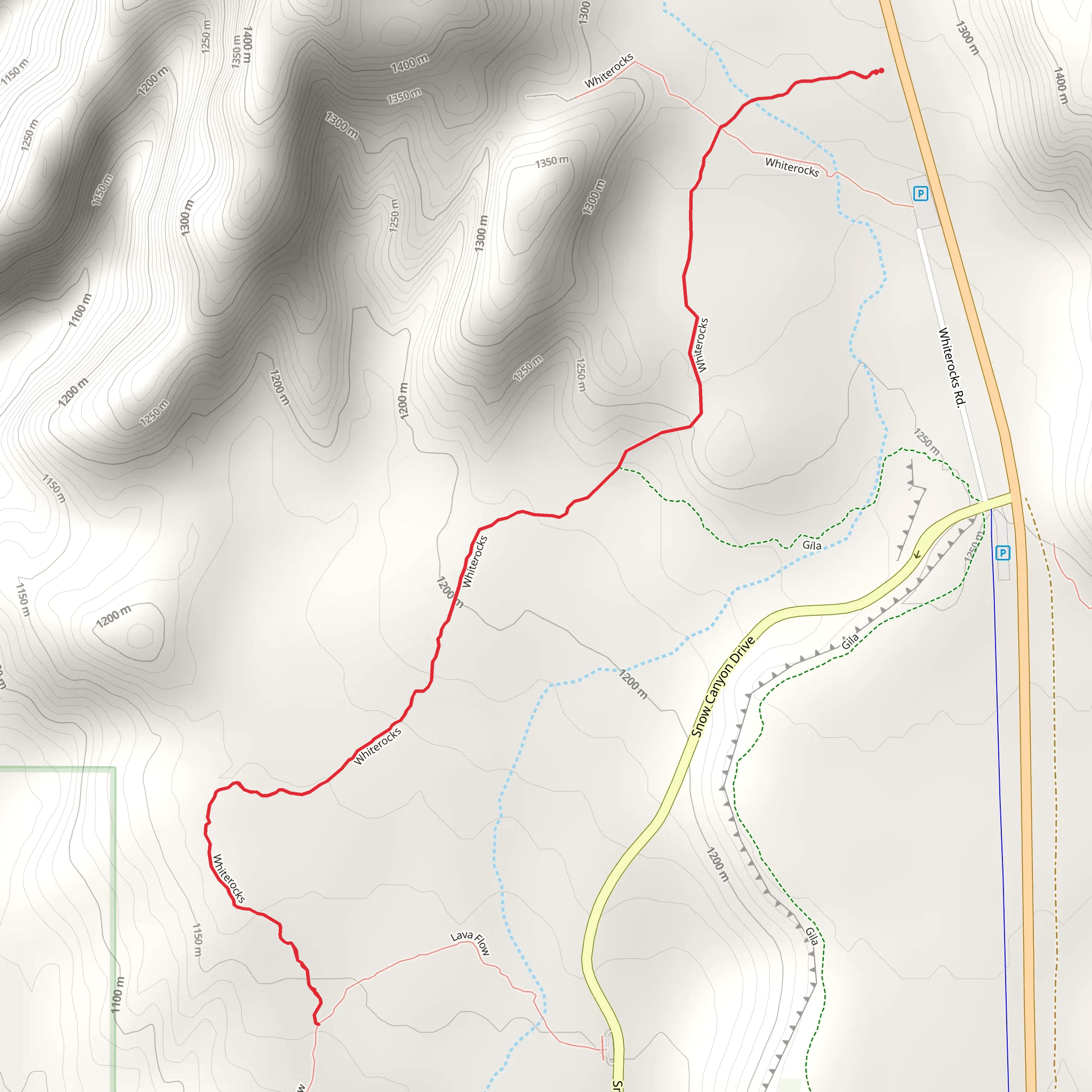 Whiterocks Trail Out and Back mobile static map