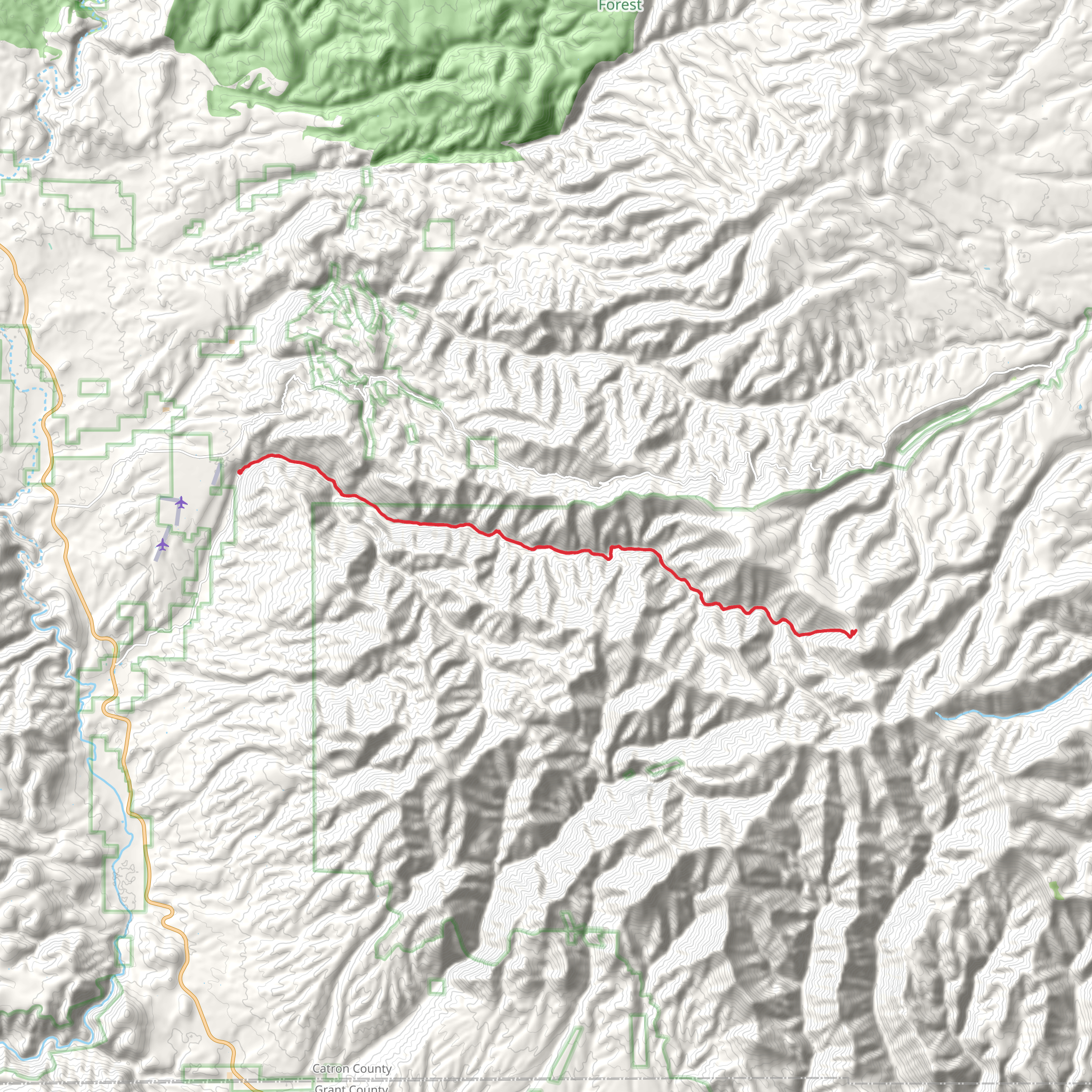 Whitewater Creek Trail mobile static map