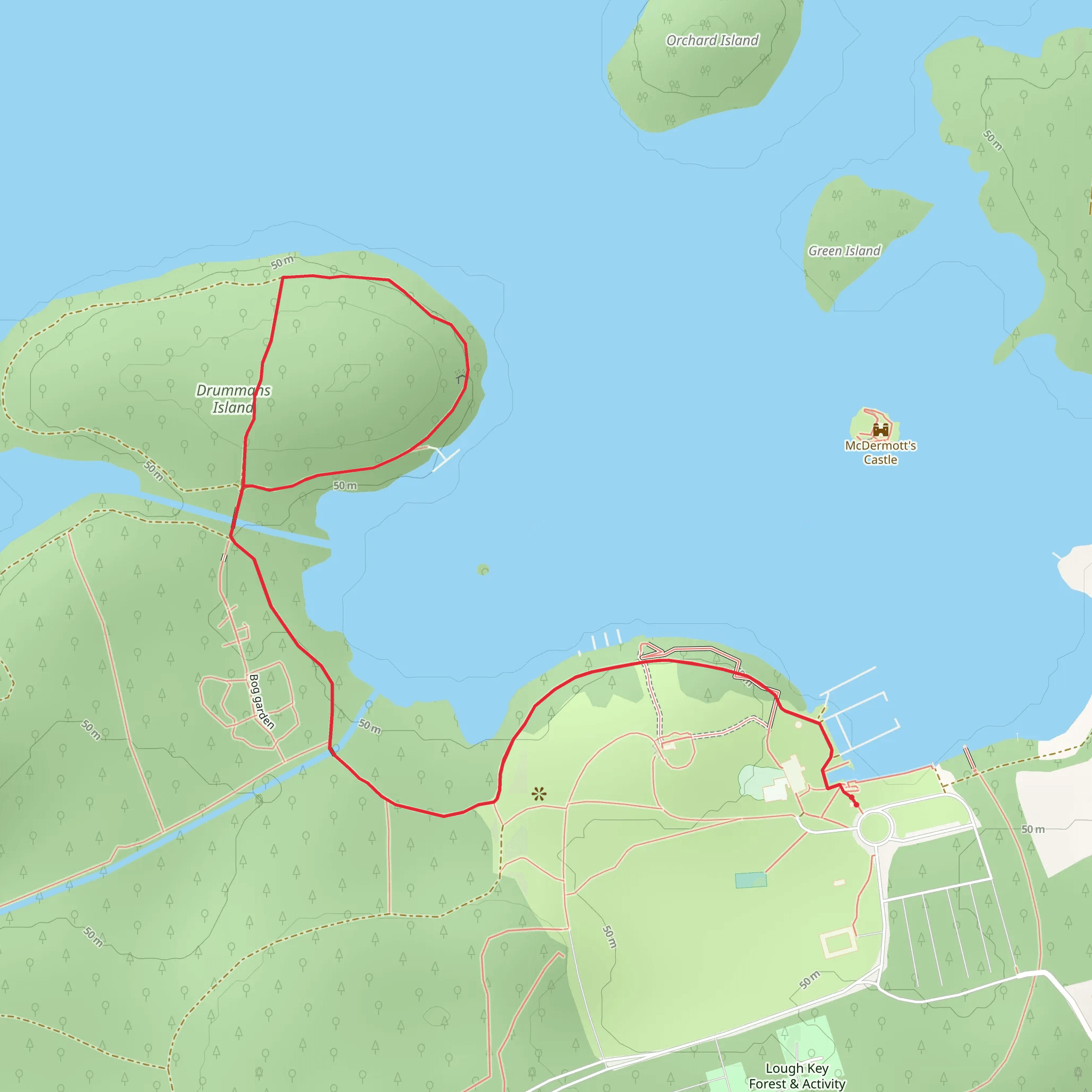 Lough Key - Drummans Island Trail mobile static map