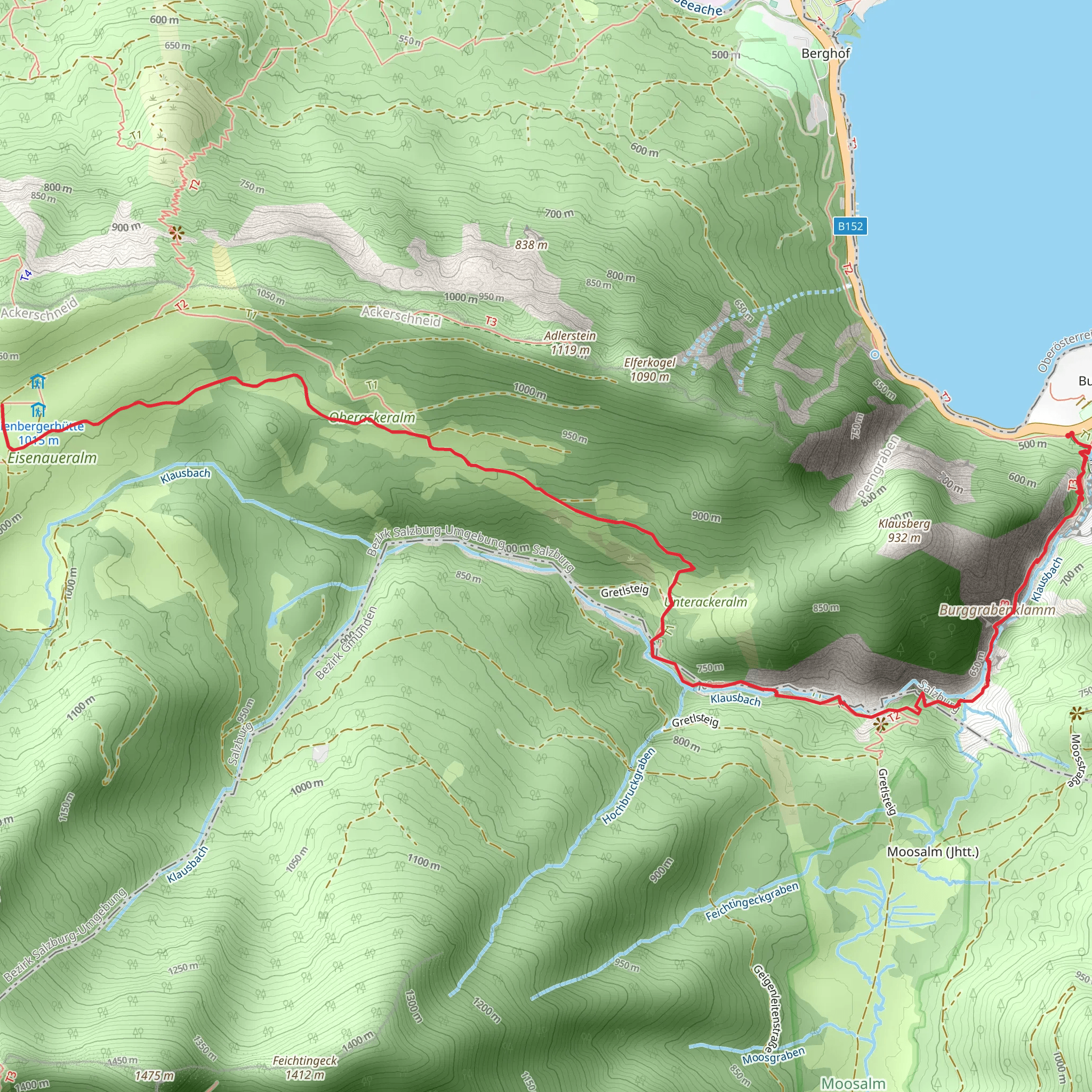 Valerieweg up to Eisenaualm mobile static map
