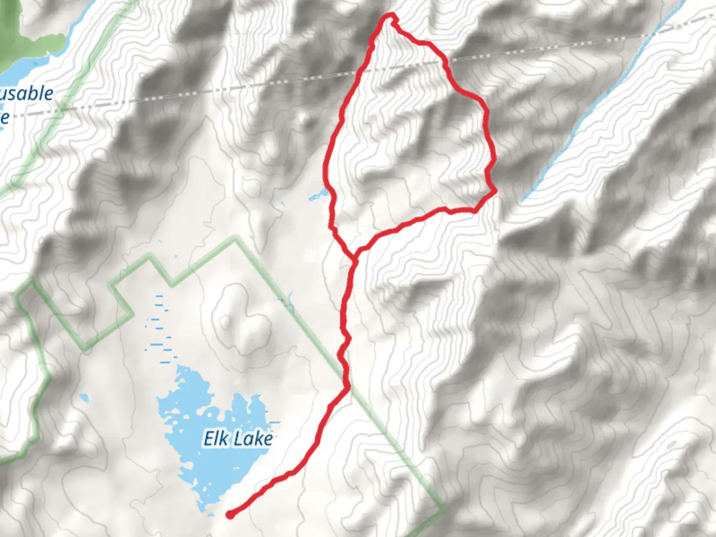 An image depicting the trail Dix Mountain and Hunters Pass Trail and its surrounding area.
