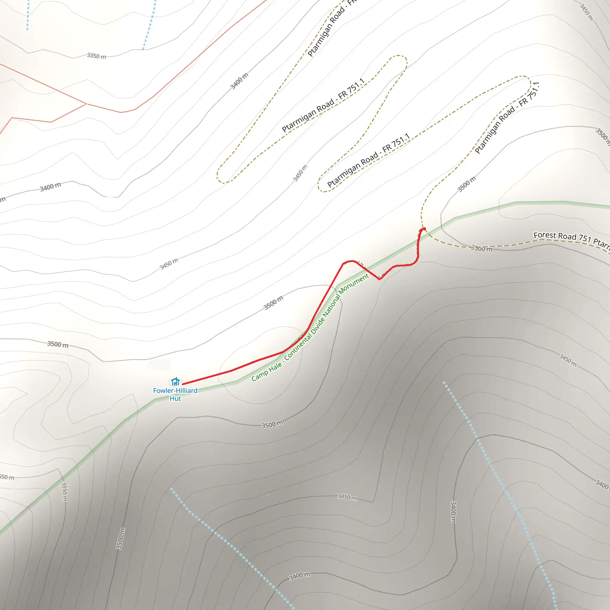 Fowler Hilliard Hut Trail mobile static map